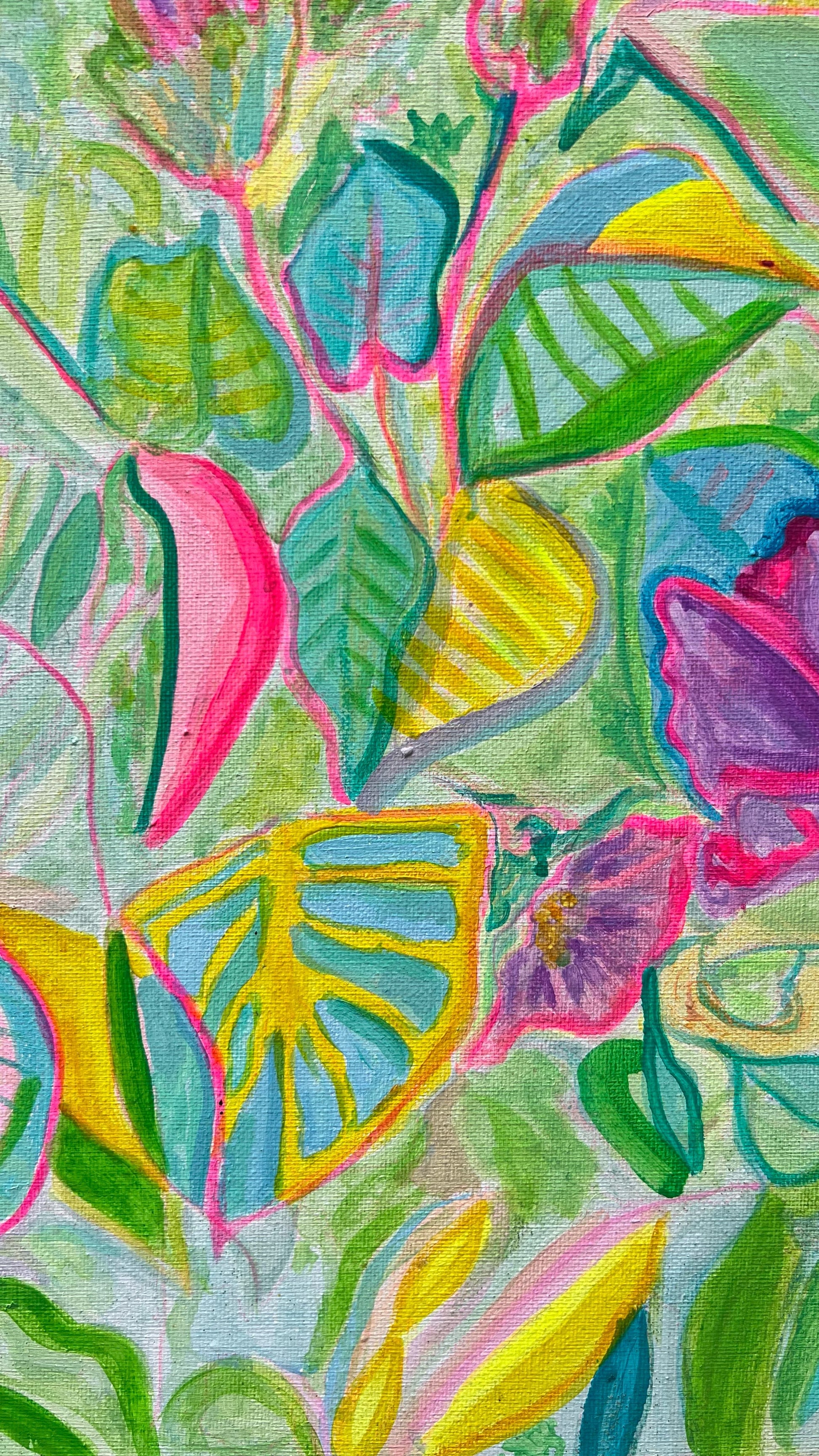 Colorful paper print titled "Apocalyptic Fanfare" by Kathryn Sillince Artist, featuring vibrant abstract artwork.