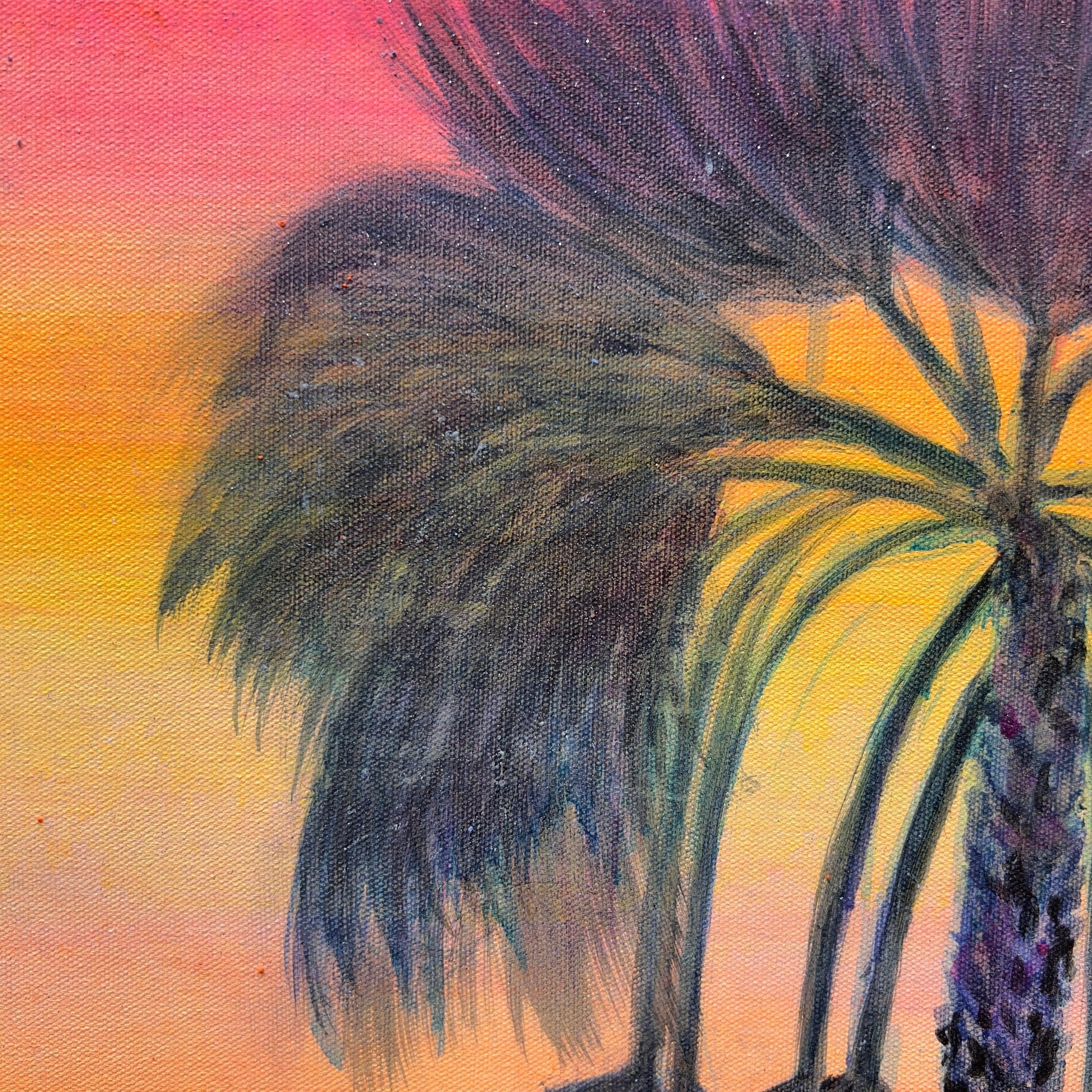 Sunset Solitude artwork by Kathryn Sillince, 66cm x 81cm, depicting a peaceful sunset scene with vibrant colors and serene landscape.