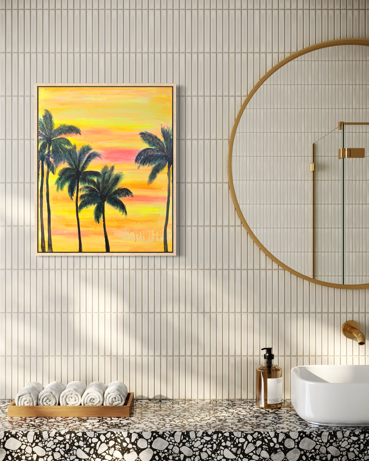 Palms In The Sunset Glow 66cm x 81cm