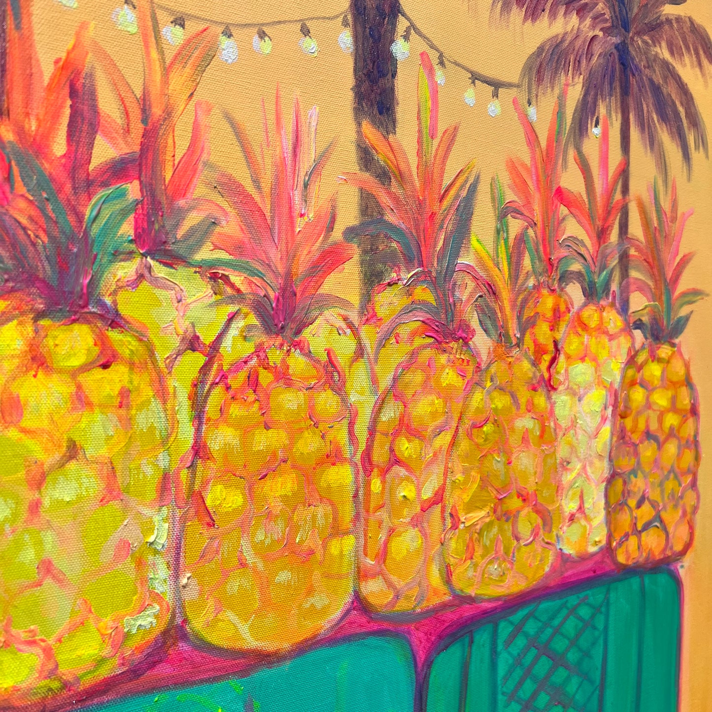 Colorful paper print of an Ananas by Kathryn Sillince, featuring vibrant tropical pineapple artwork from Marsxallok Market.