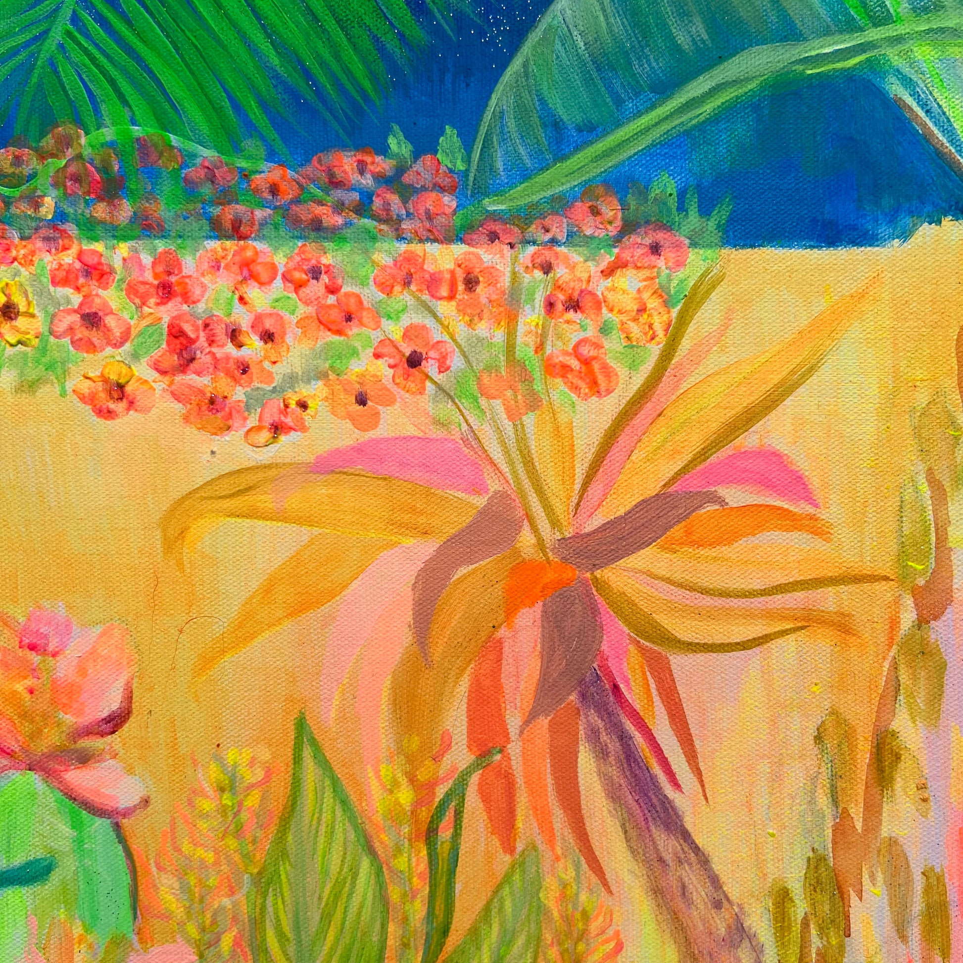 Nightfall Glowpool paper print by Kathryn Sillince Artist featuring a serene, luminous landscape scene with vibrant colors and detailed artwork.