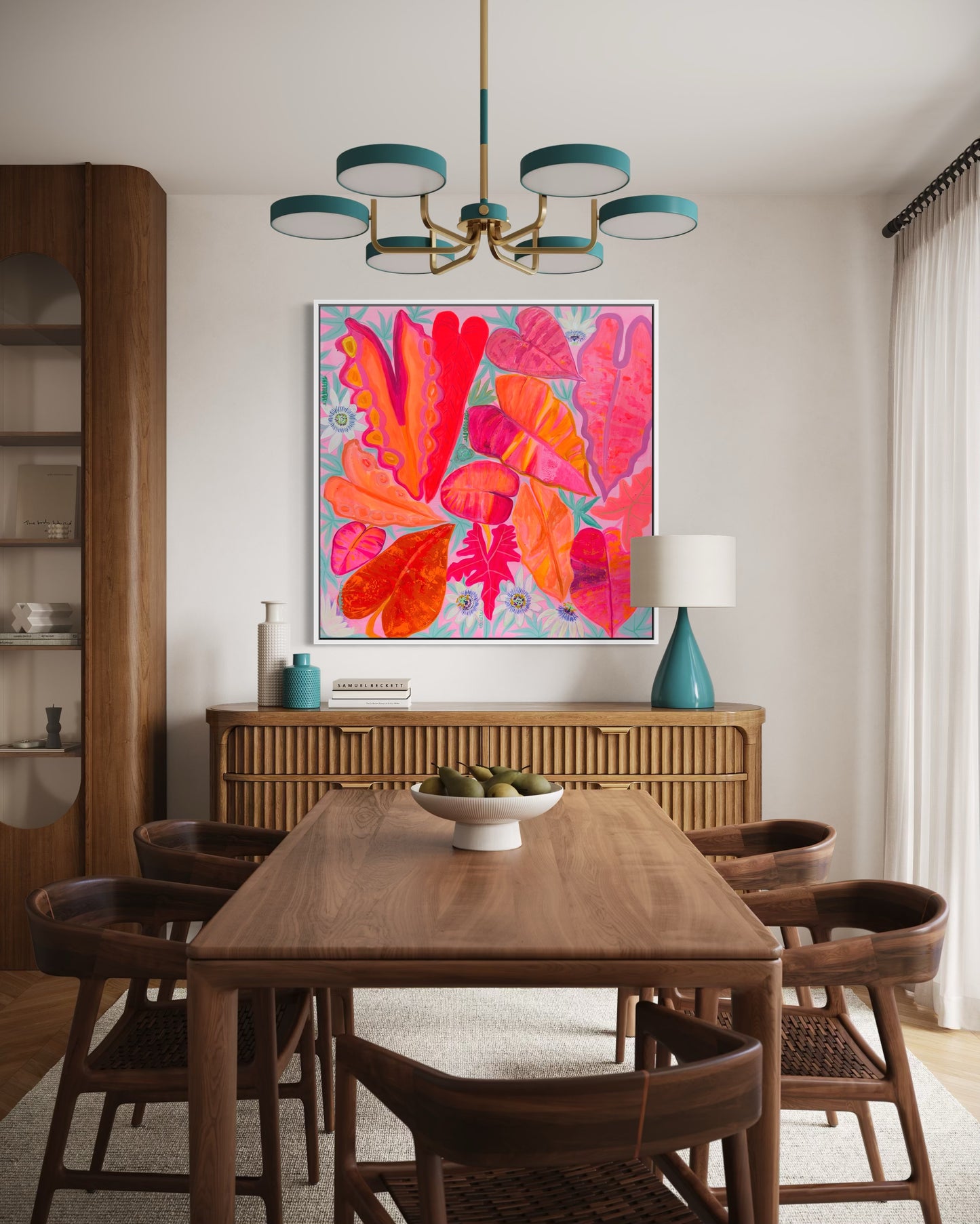 Kathryn Sillince Artist 'Better Together' 102cm x 102cm abstract artwork with vibrant colors and textured brushstrokes.