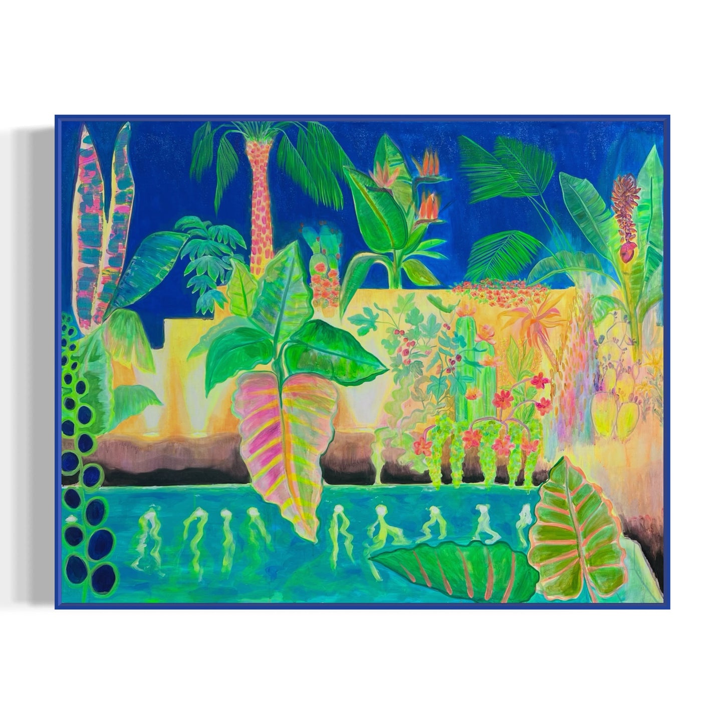 Nightfall Glowpool paper print by Kathryn Sillince Artist featuring a serene, glowing landscape with vibrant colors and detailed scenery.