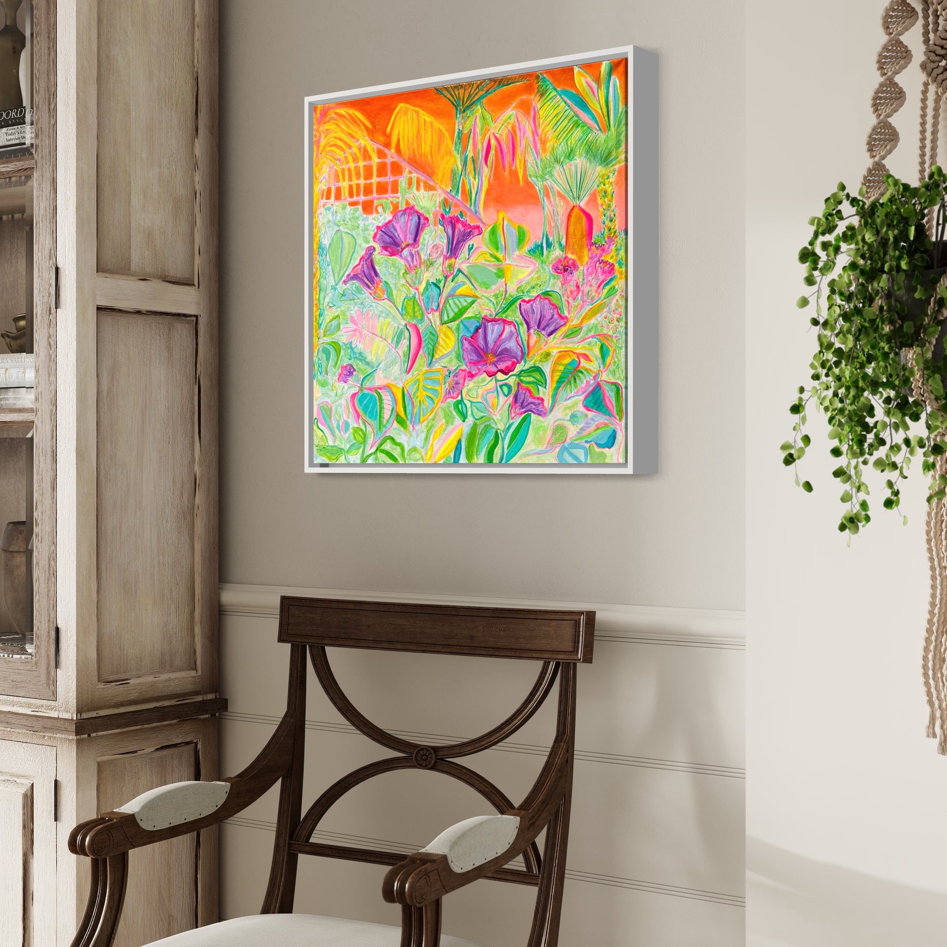 Canvas print of "Apocalyptic Fanfare" by Kathryn Sillince Artist, featuring bold, abstract artwork with vibrant colors.