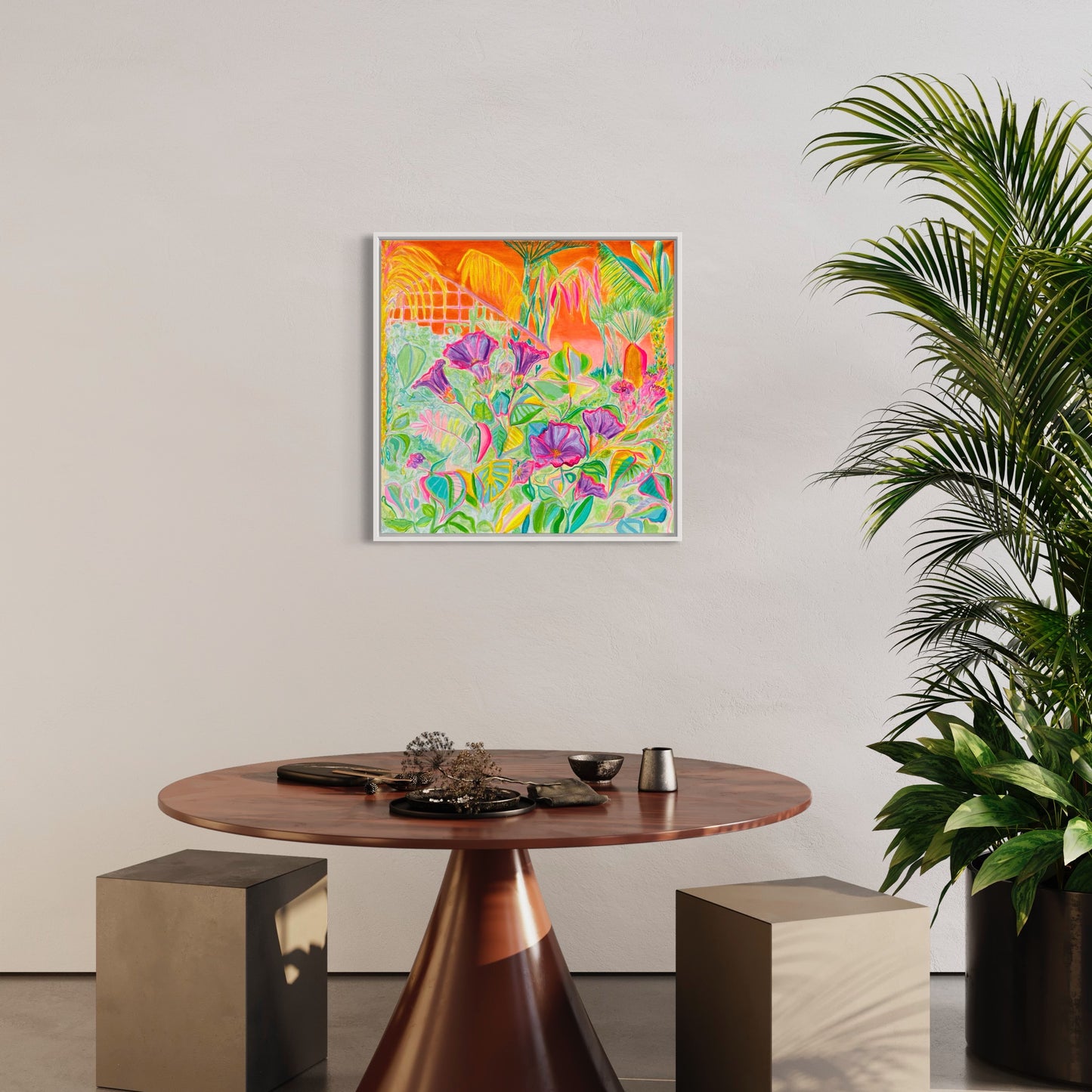 Canvas print of 'Apocalyptic Fanfare' by Kathryn Sillince Artist, featuring vibrant, abstract artwork on textured canvas.