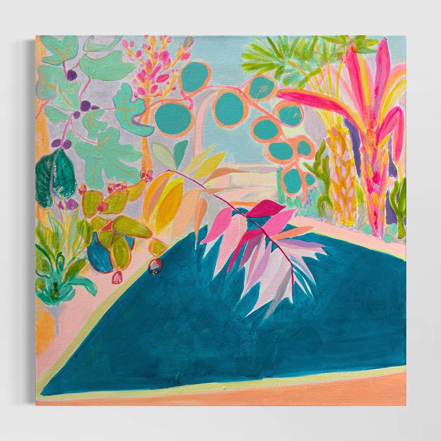 'Endless Summer By The Pool'  60.5cm x 60.5cm - Kathryn Sillince Artist