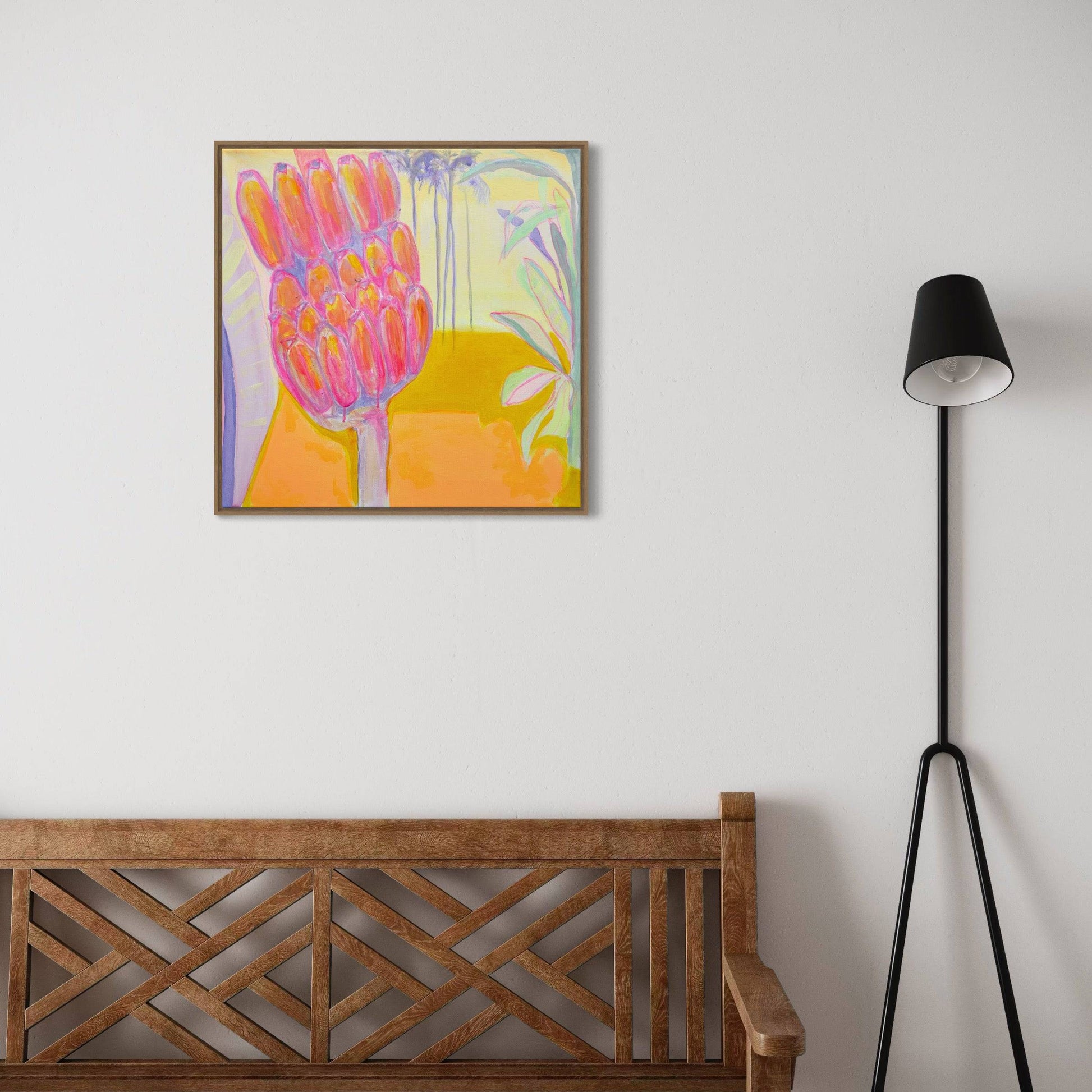 'Pink Banana Sunset Study'  51cm x 51cm - Kathryn Sillince Artist