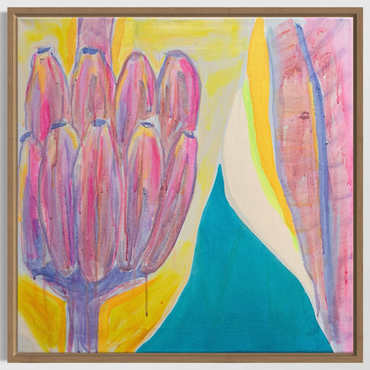 'Purple and Yellow Banana Study'  51cm x 51cm - Kathryn Sillince Artist