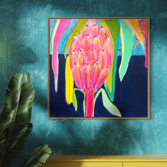 'Pink Bananas at Dusk'  51cm x 51cm - Kathryn Sillince Artist