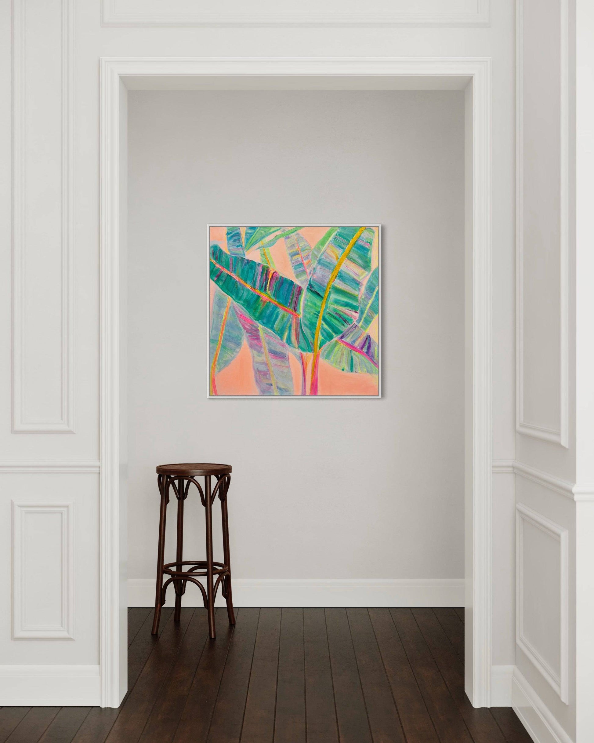 'Rainbow Banana Leaves'  90cm x 90cm - Kathryn Sillince Artist