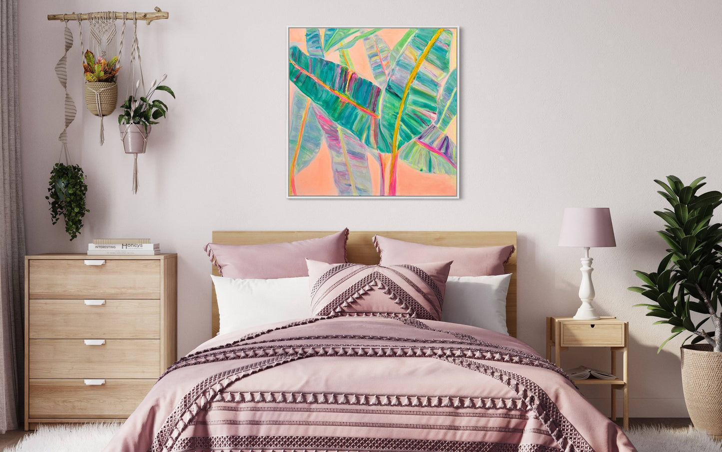 'Rainbow Banana Leaves'  90cm x 90cm - Kathryn Sillince Artist