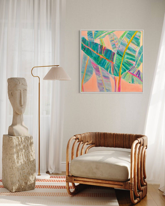 'Rainbow Banana Leaves'  90cm x 90cm - Kathryn Sillince Artist