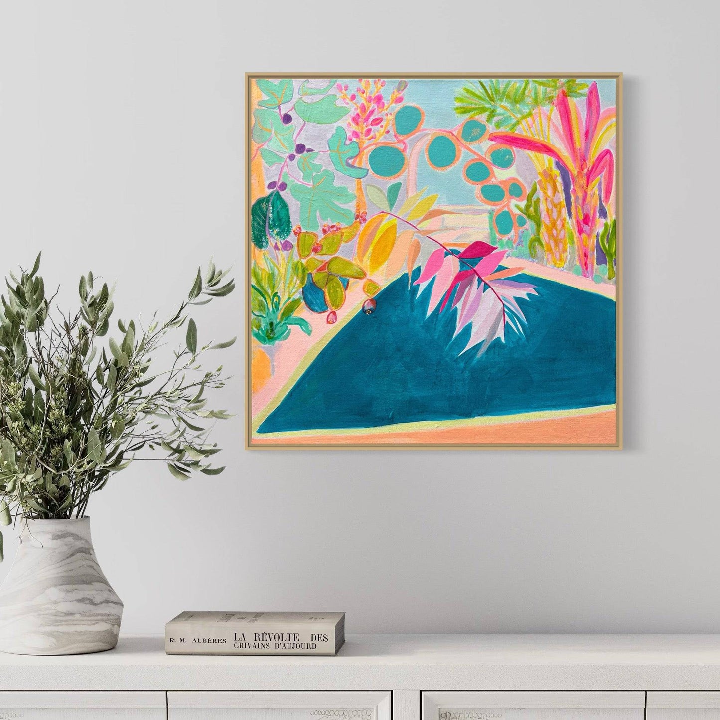 'Endless Summer By The Pool'  60.5cm x 60.5cm - Kathryn Sillince Artist