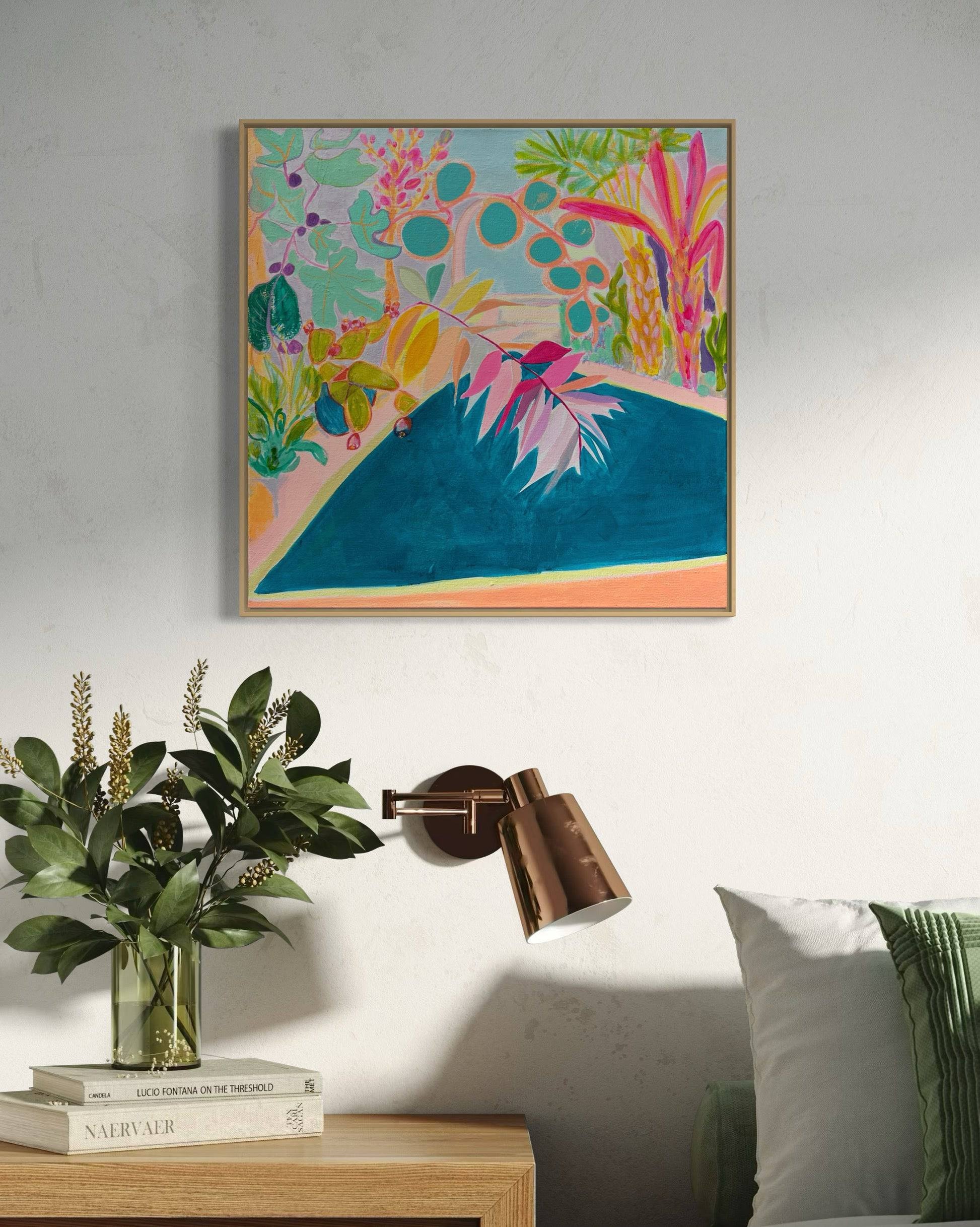 'Endless Summer By The Pool'  60.5cm x 60.5cm - Kathryn Sillince Artist