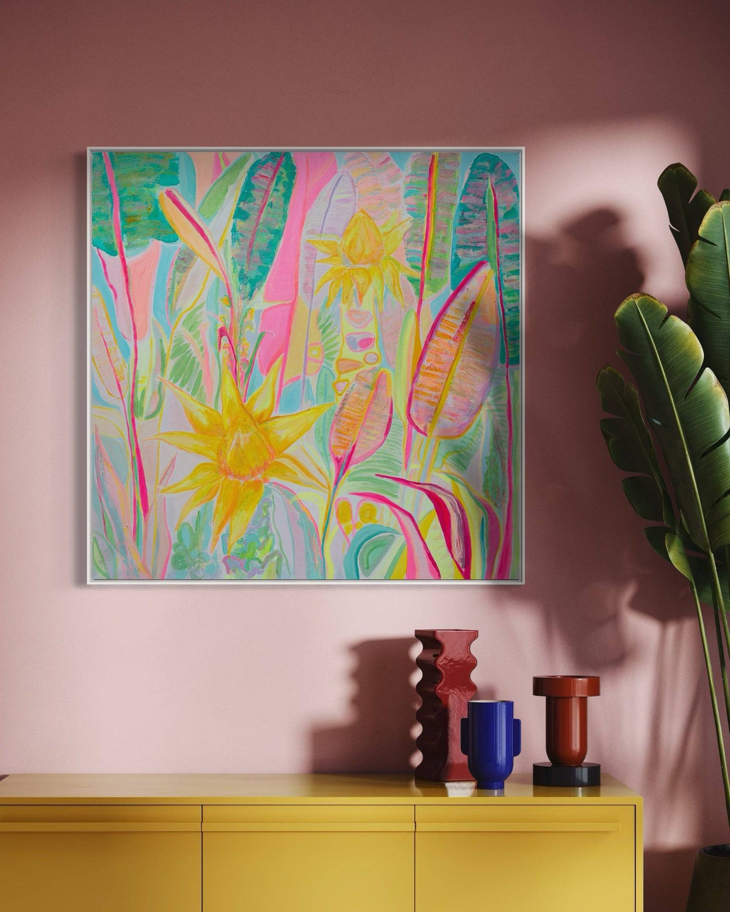 'Immersed In Exotica'  90cm x 90cm - Kathryn Sillince Artist