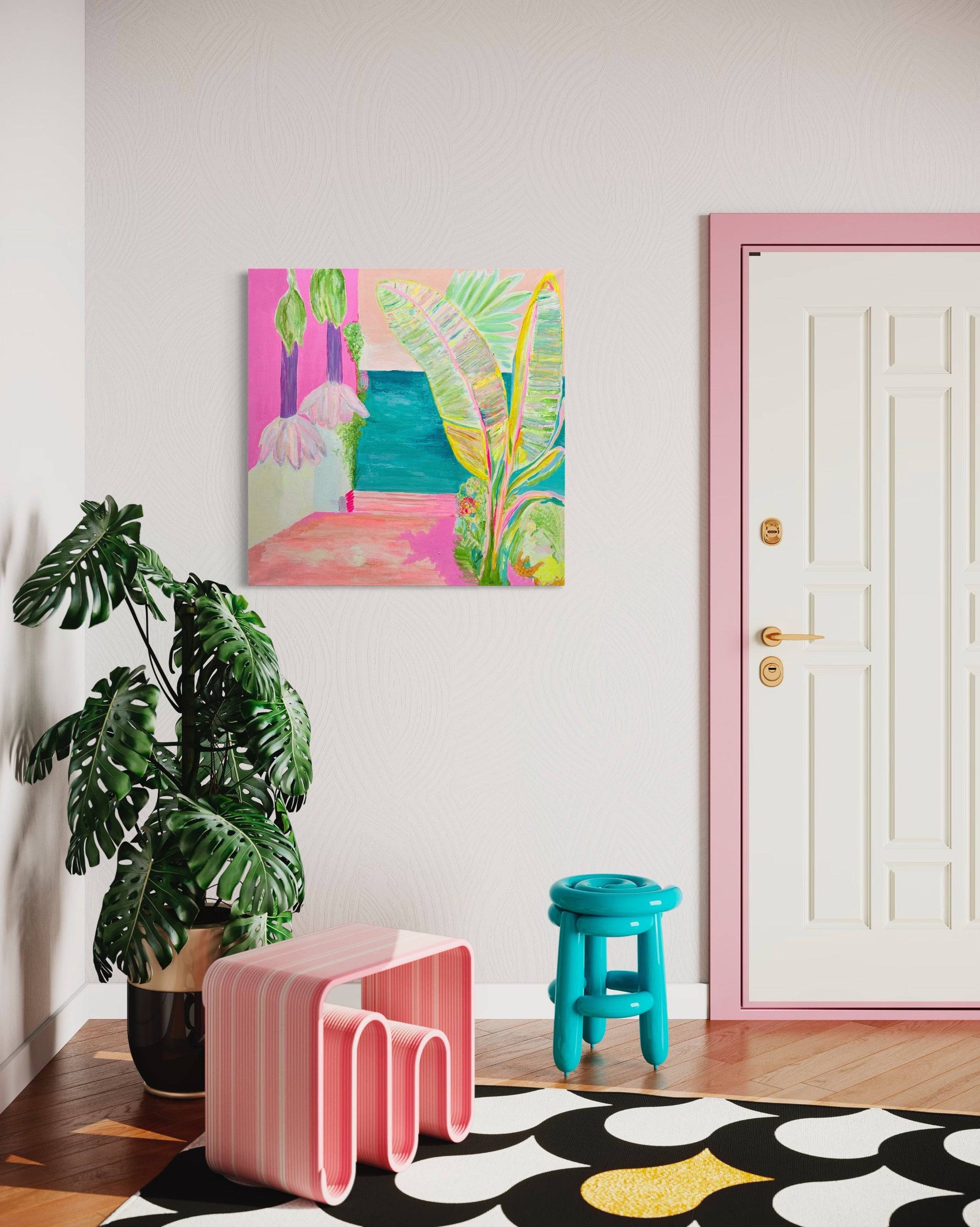 'Vacation Anticipation'  90cm x 90cm - Kathryn Sillince Artist