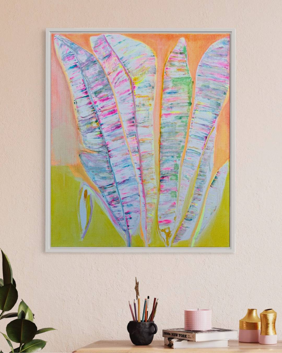 'Rainbow Palms At Sundown'  51cm x 61cm - Kathryn Sillince Artist