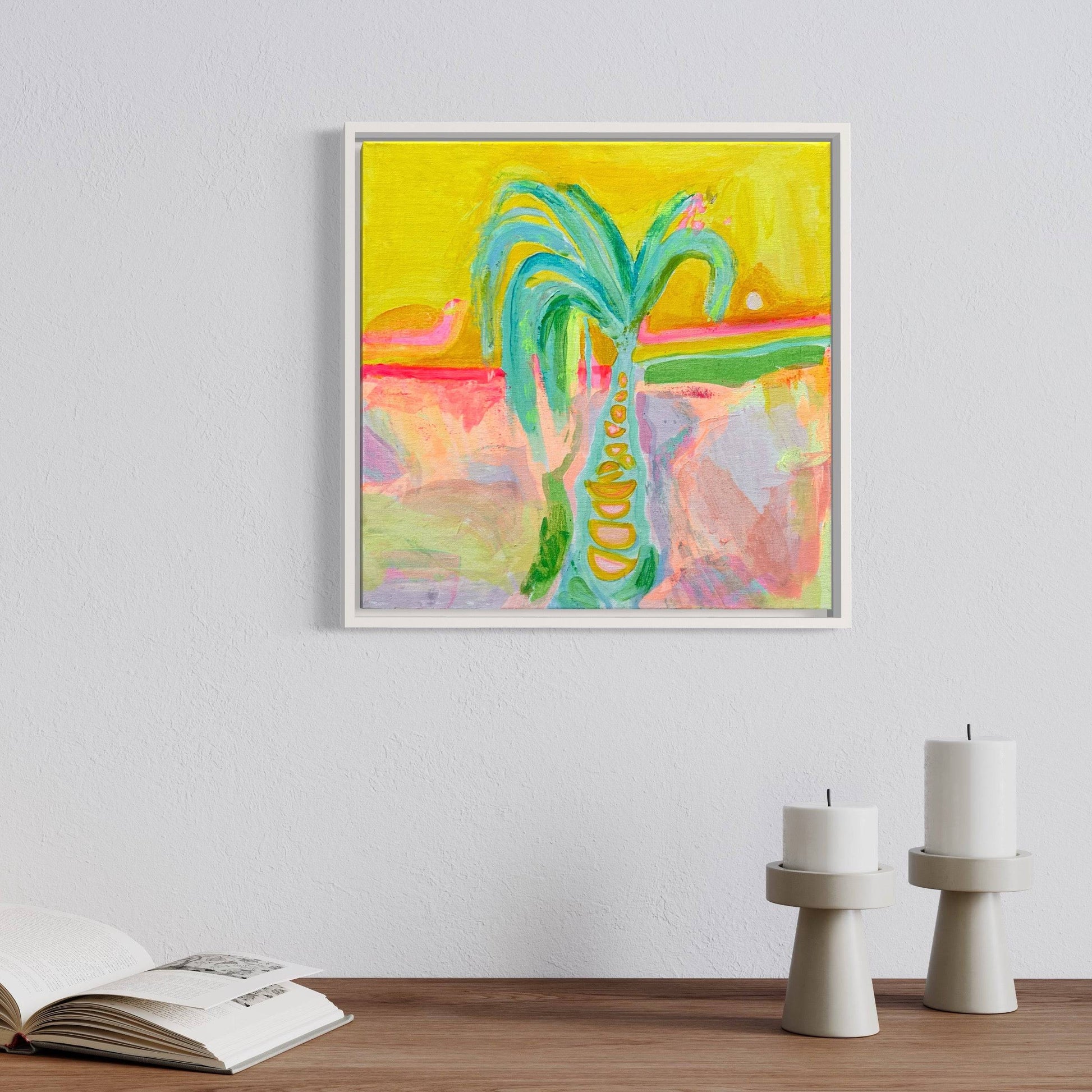 'Palm In The Haze'  41cm x 41cm - Kathryn Sillince Artist