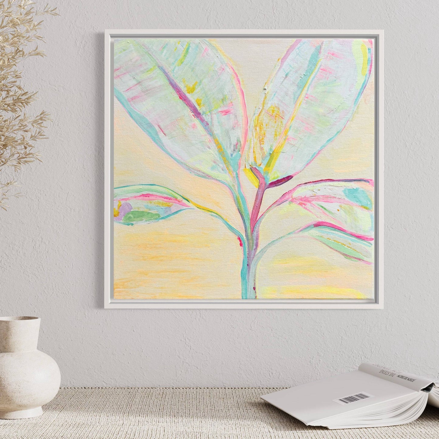 'Pastel Palms'  41cm x 41cm - Kathryn Sillince Artist