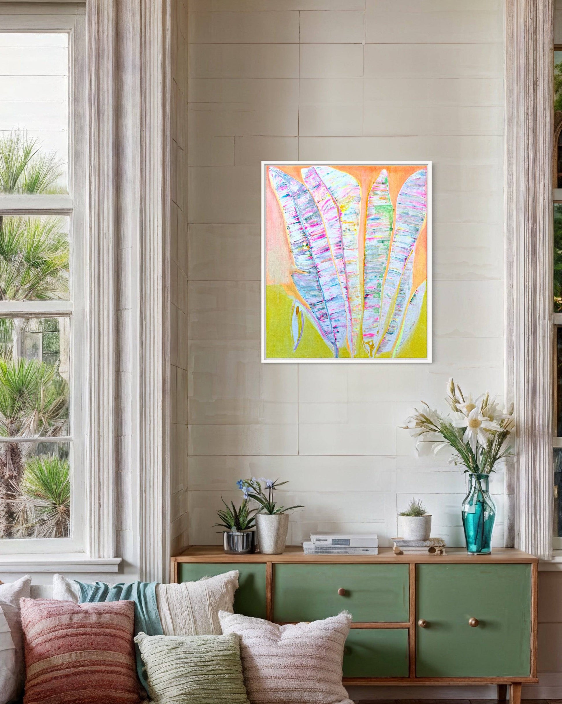 'Rainbow Palms At Sundown'  51cm x 61cm - Kathryn Sillince Artist