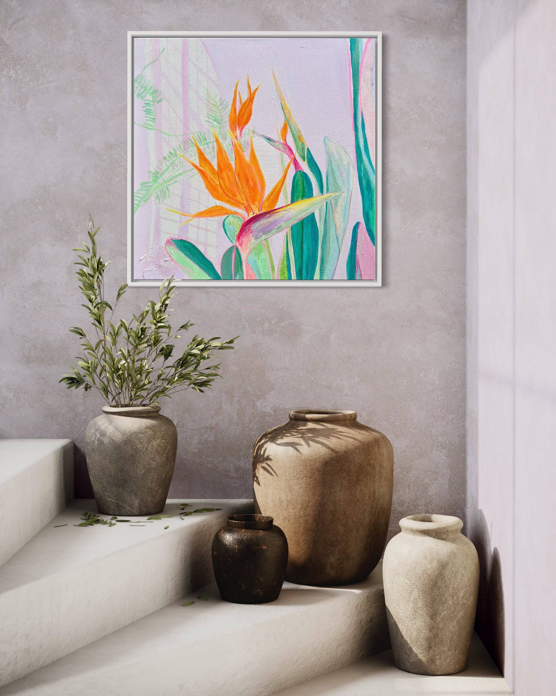 'A Flock Of Orange'  60cm x 60cm - Kathryn Sillince Artist