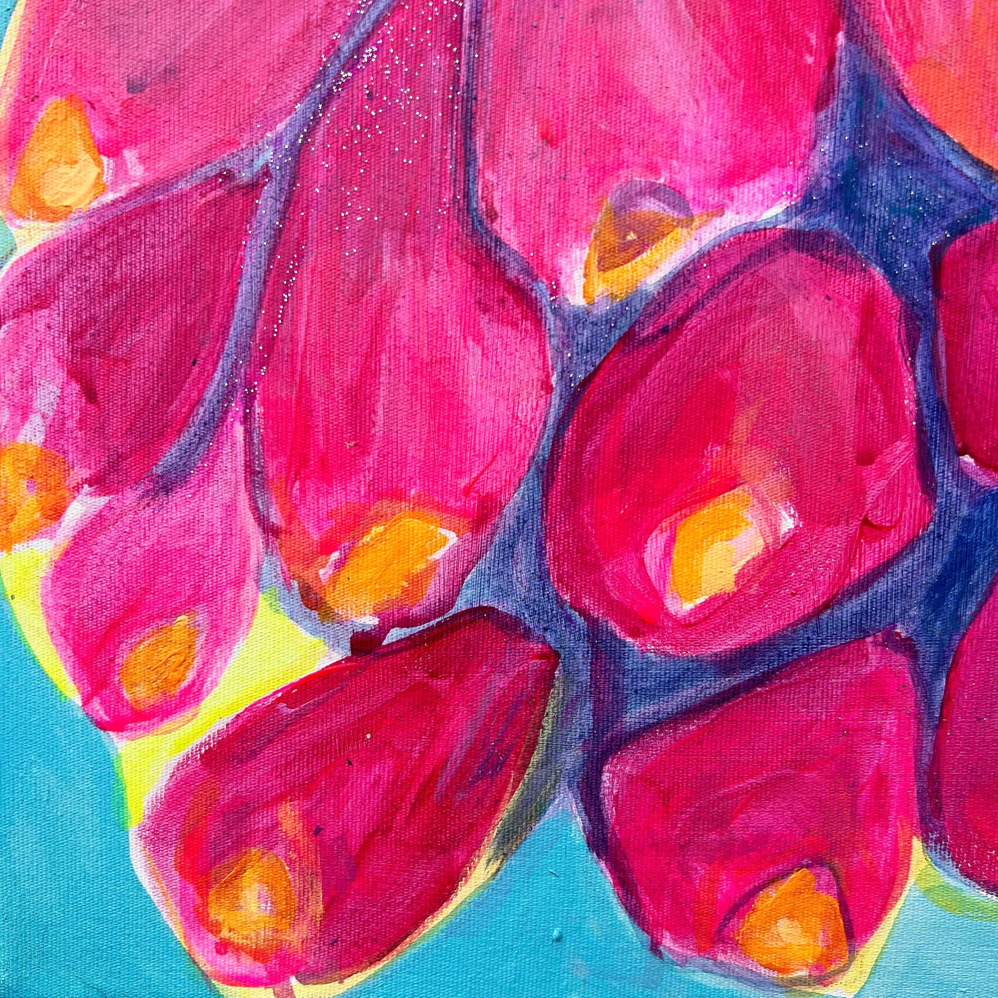 'Musa Velutina at Sunset'  51cm x 51cm - Kathryn Sillince Artist