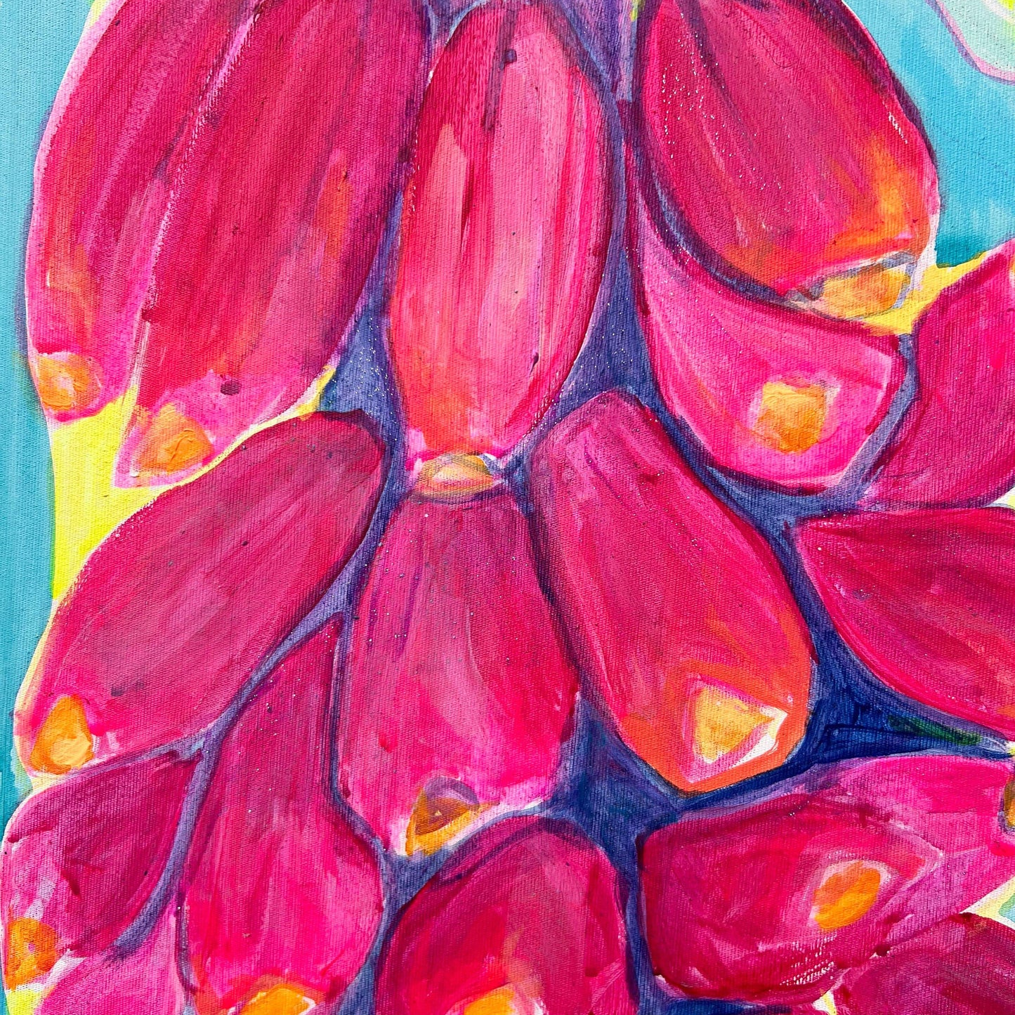 'Musa Velutina at Sunset'  51cm x 51cm - Kathryn Sillince Artist
