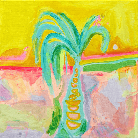 'Palm In The Haze'  41cm x 41cm - Kathryn Sillince Artist