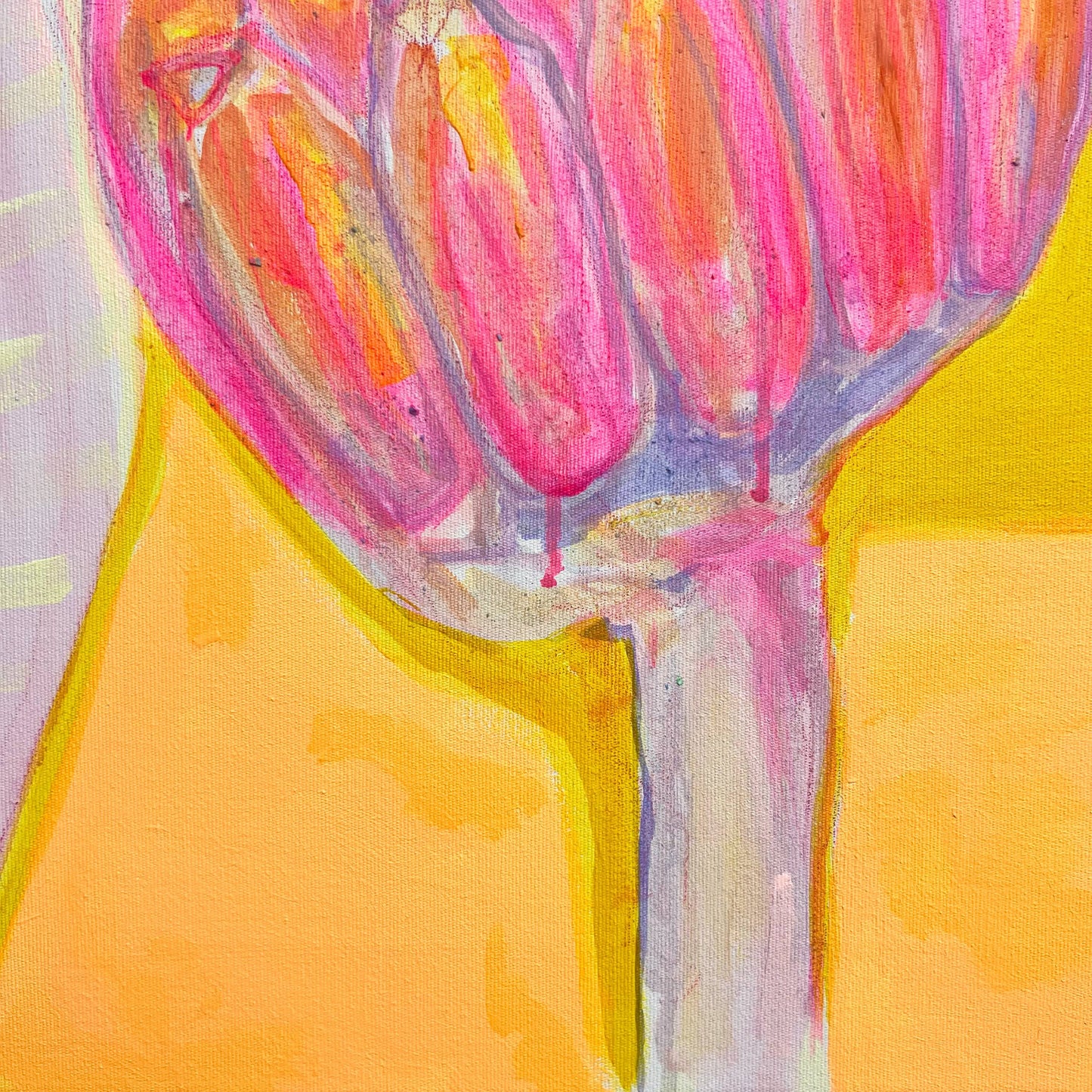 'Pink Banana Sunset Study'  51cm x 51cm - Kathryn Sillince Artist