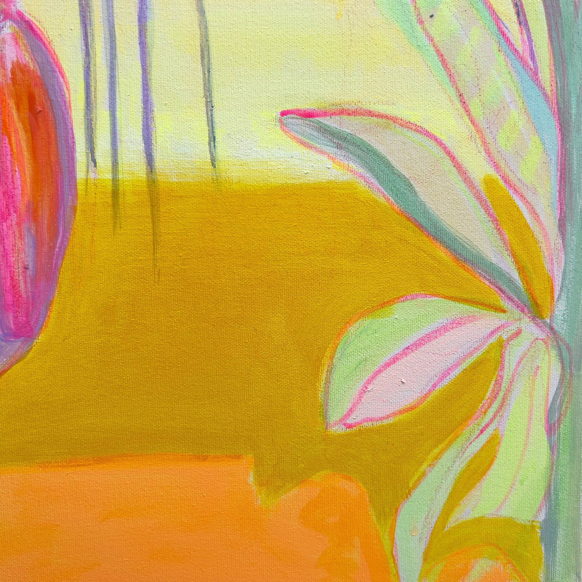'Pink Banana Sunset Study'  51cm x 51cm - Kathryn Sillince Artist