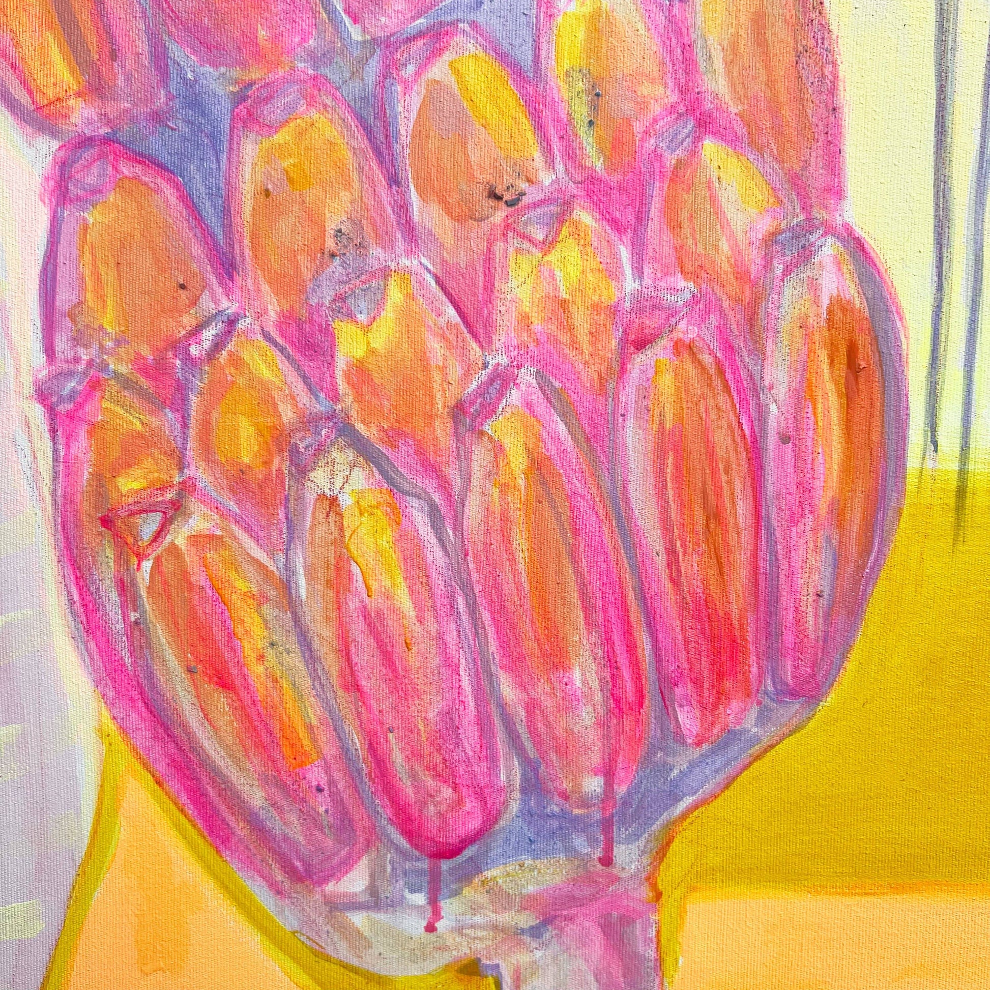 'Pink Banana Sunset Study'  51cm x 51cm - Kathryn Sillince Artist