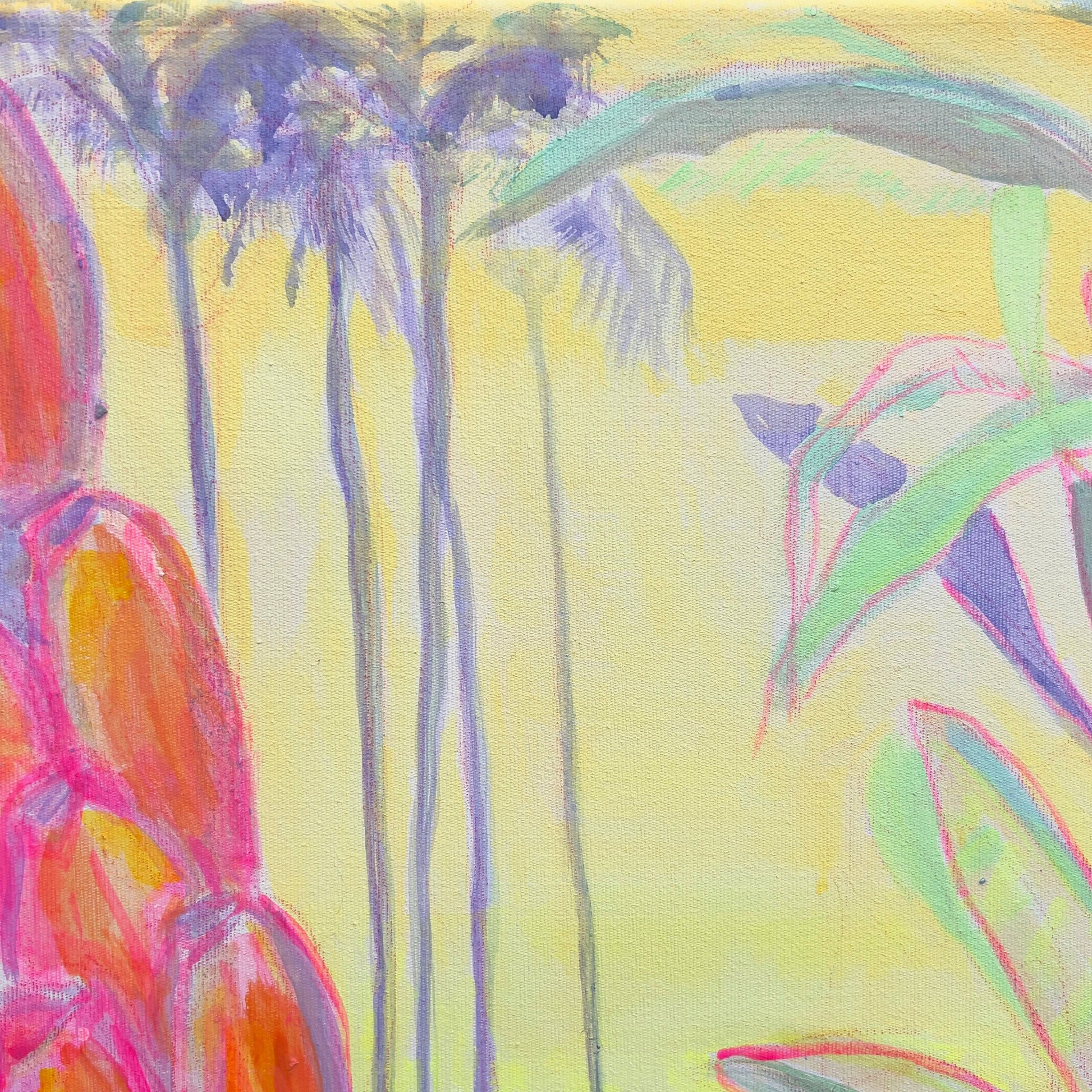 'Pink Banana Sunset Study'  51cm x 51cm - Kathryn Sillince Artist
