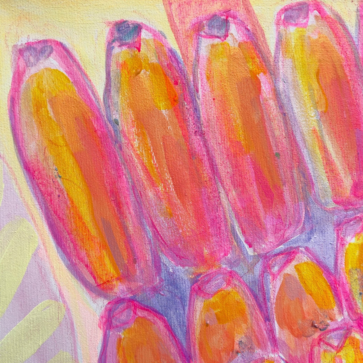 'Pink Banana Sunset Study'  51cm x 51cm - Kathryn Sillince Artist
