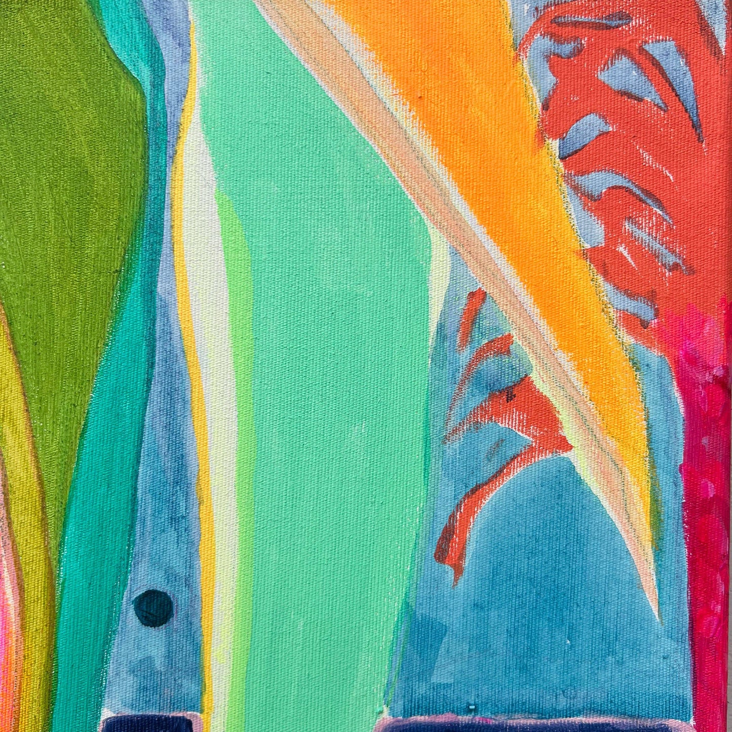 'Pink Bananas at Dusk'  51cm x 51cm - Kathryn Sillince Artist
