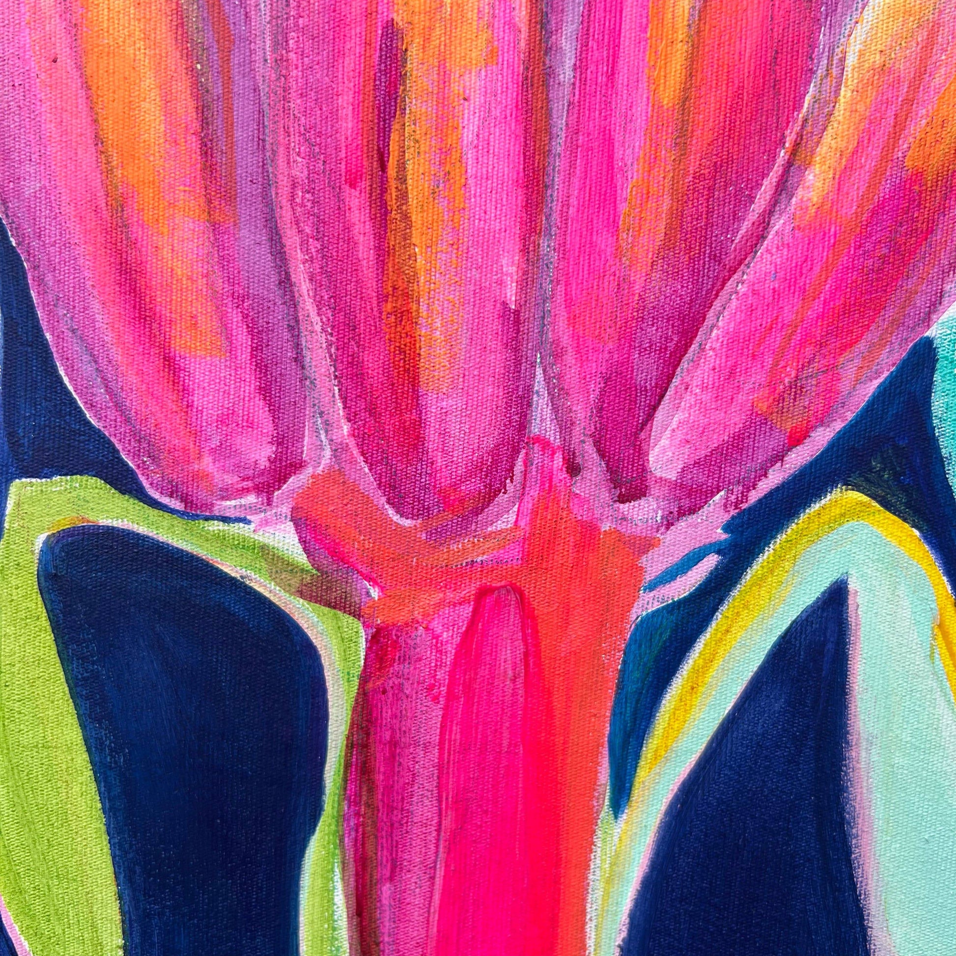 'Pink Bananas at Dusk'  51cm x 51cm - Kathryn Sillince Artist