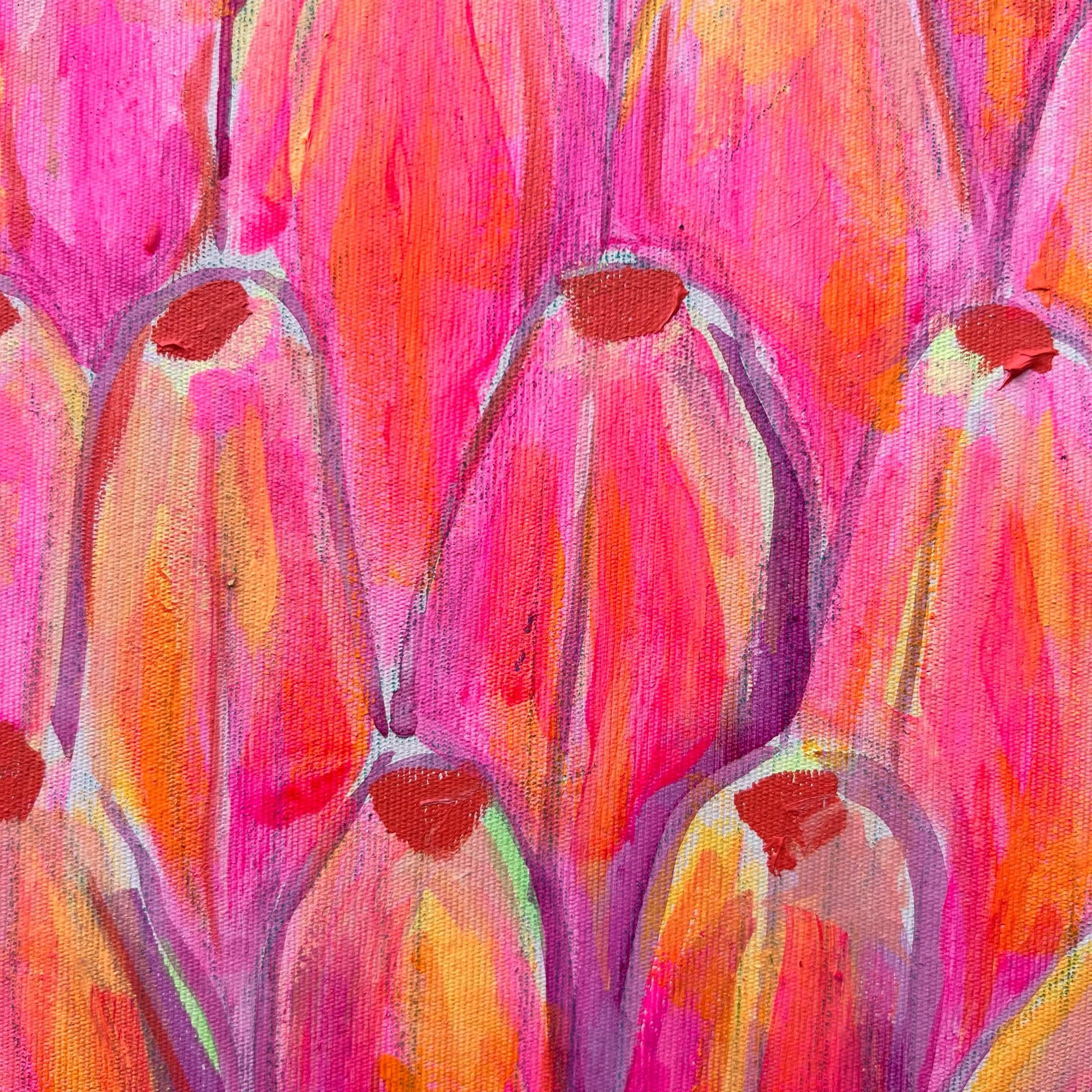 'Pink Bananas at Dusk'  51cm x 51cm - Kathryn Sillince Artist
