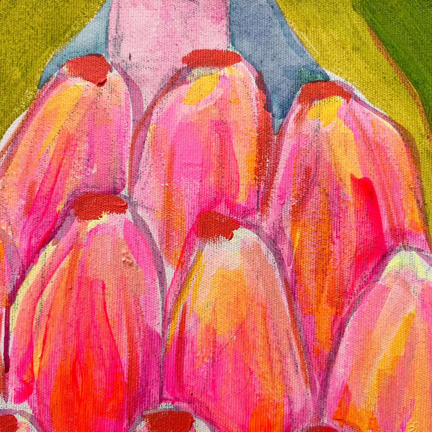 'Pink Bananas at Dusk'  51cm x 51cm - Kathryn Sillince Artist