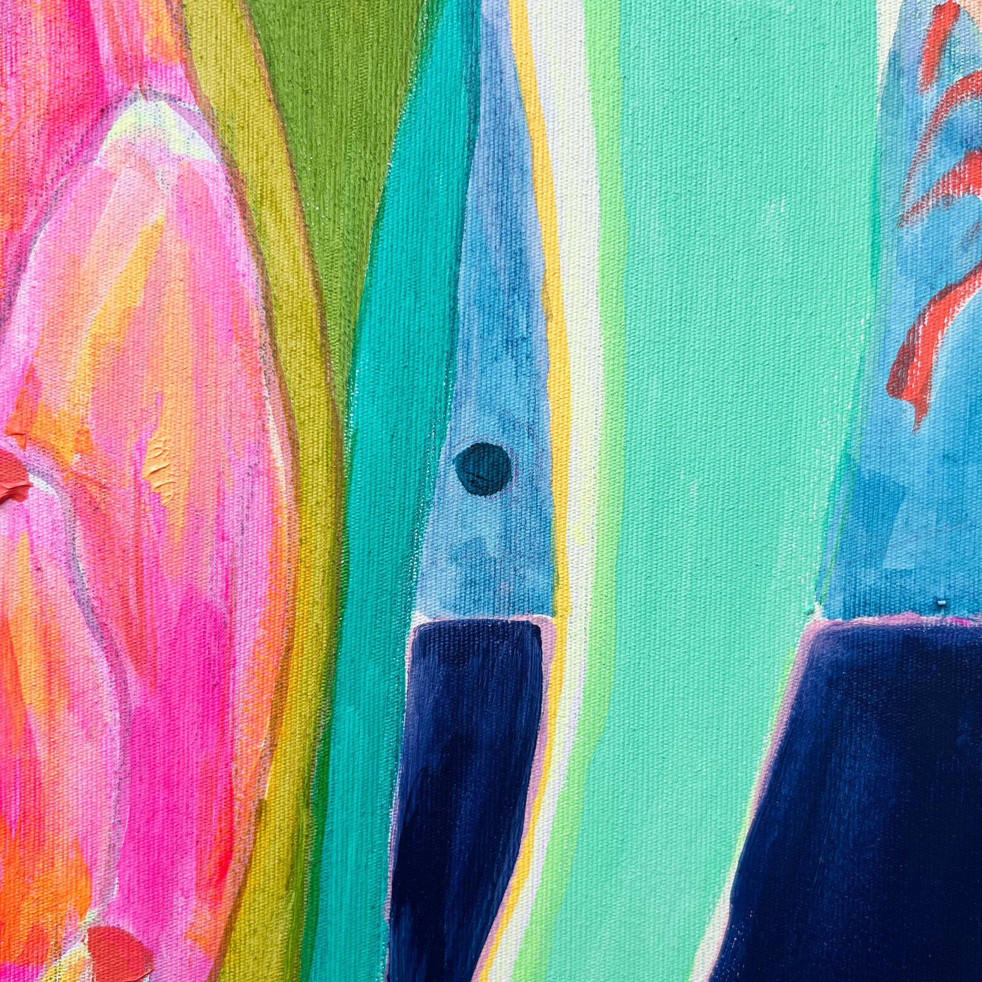 'Pink Bananas at Dusk'  51cm x 51cm - Kathryn Sillince Artist
