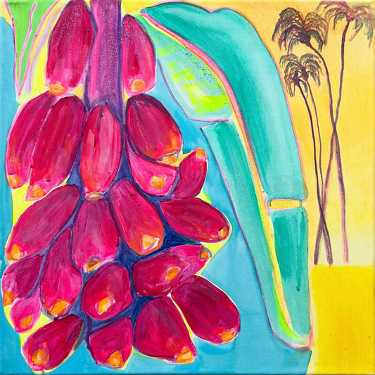'Musa Velutina at Sunset'  51cm x 51cm - Kathryn Sillince Artist