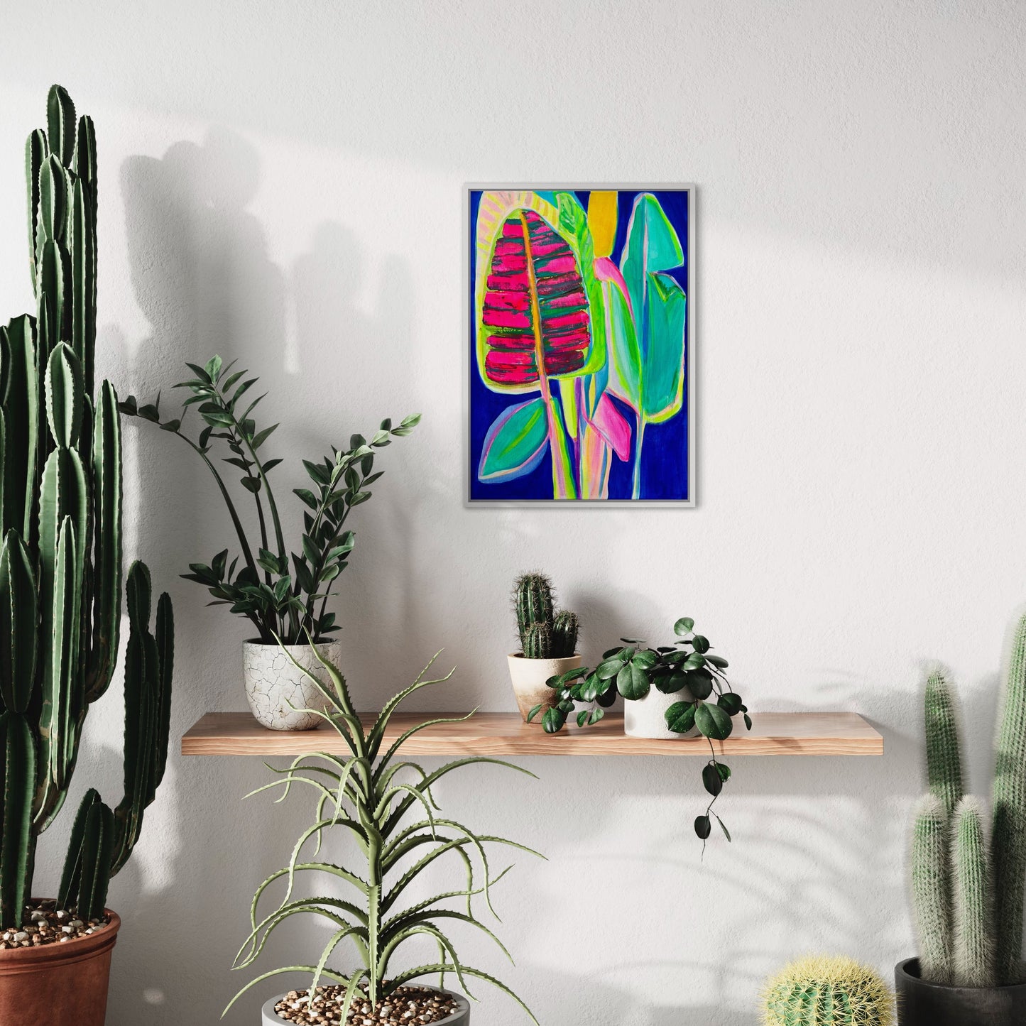 Colorful Banana Blue canvas print by Printumo featuring vibrant abstract banana artwork on high-quality canvas.