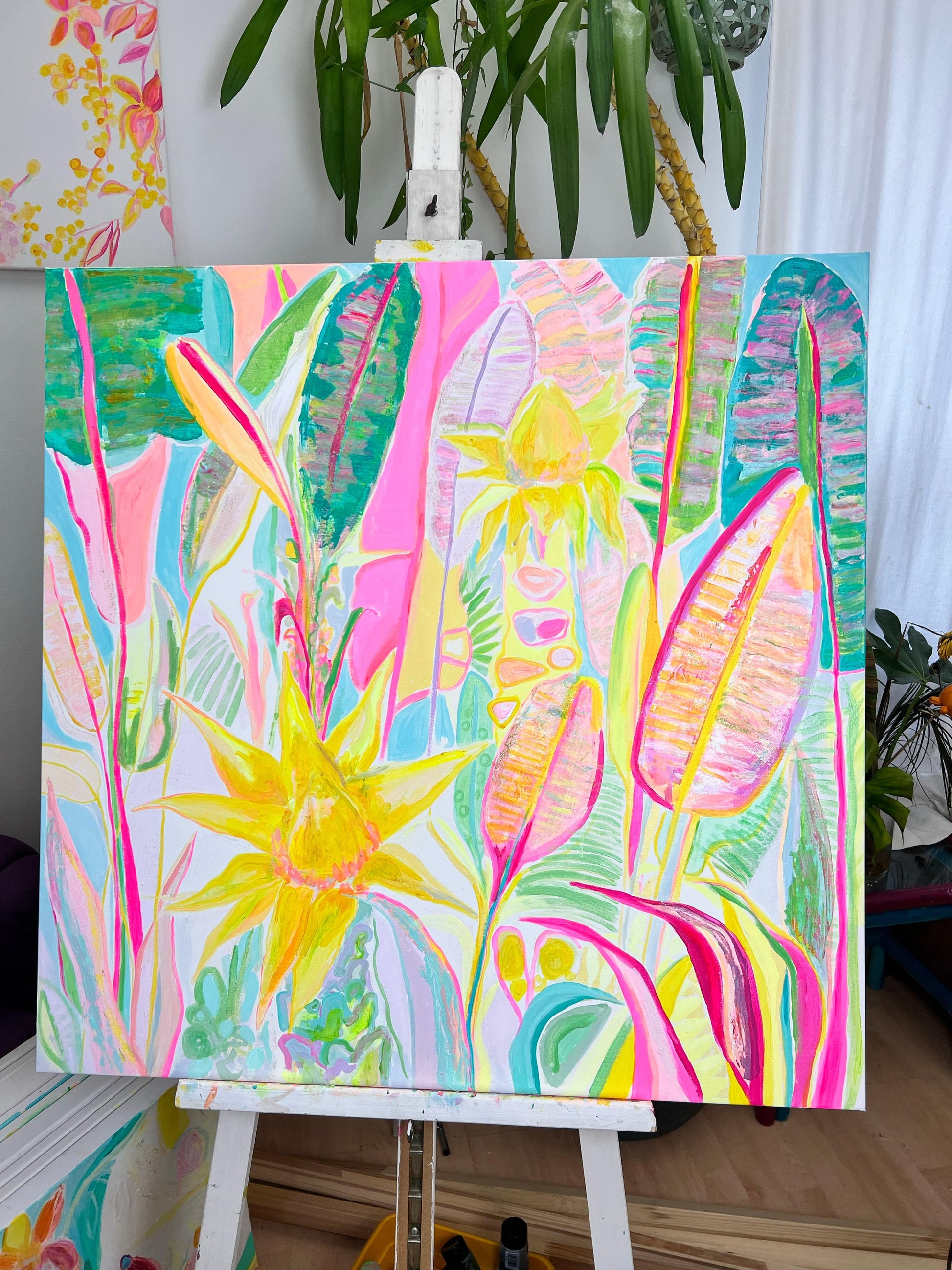 'Immersed In Exotica'  90cm x 90cm - Kathryn Sillince Artist