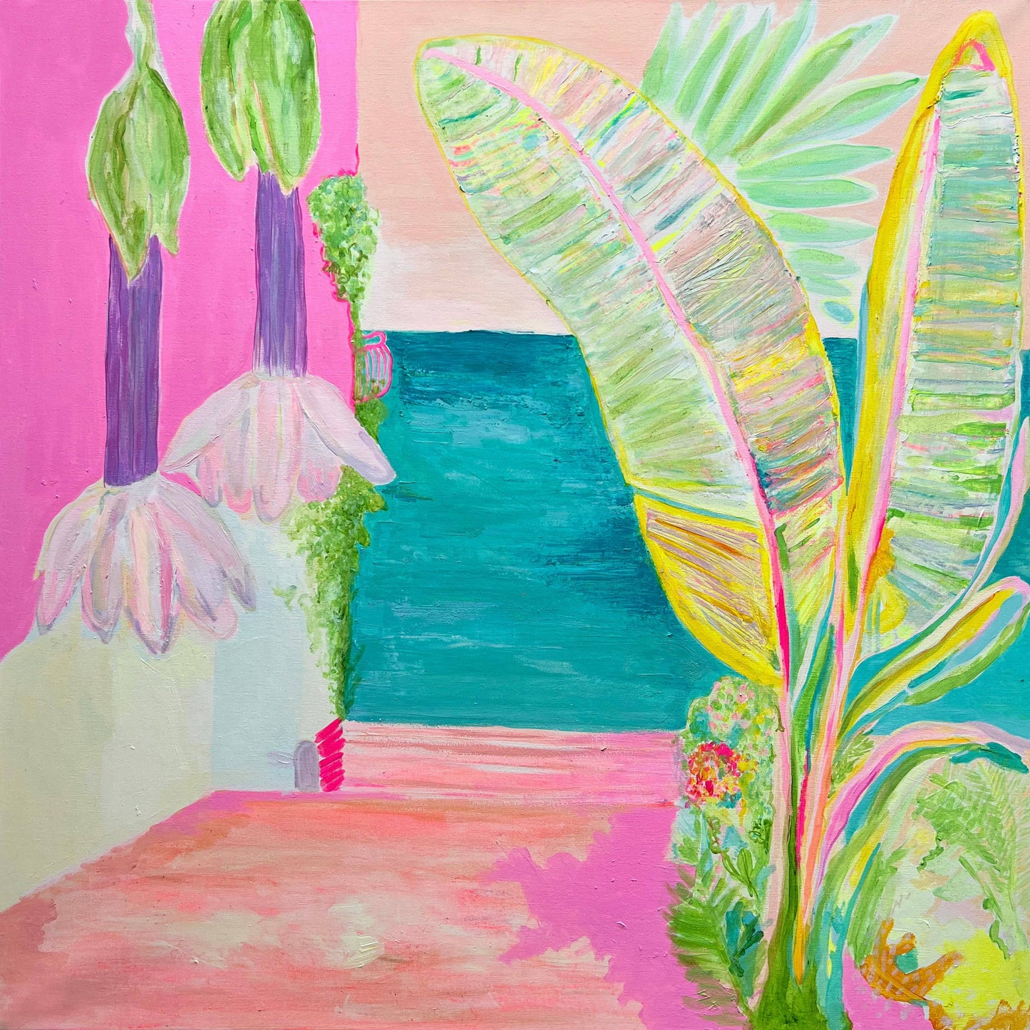 'Vacation Anticipation'  90cm x 90cm - Kathryn Sillince Artist