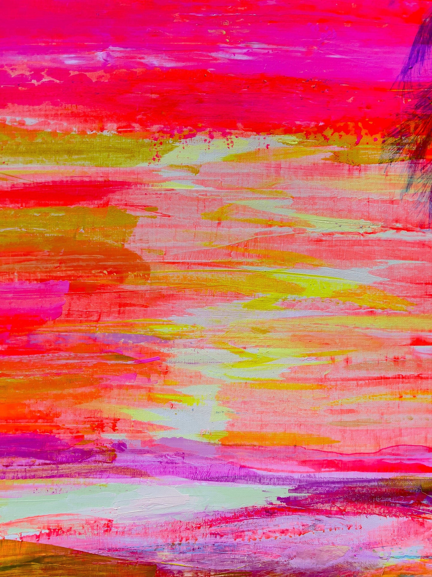'Fleeting Sunglow'  90cm x 90cm - Kathryn Sillince Artist