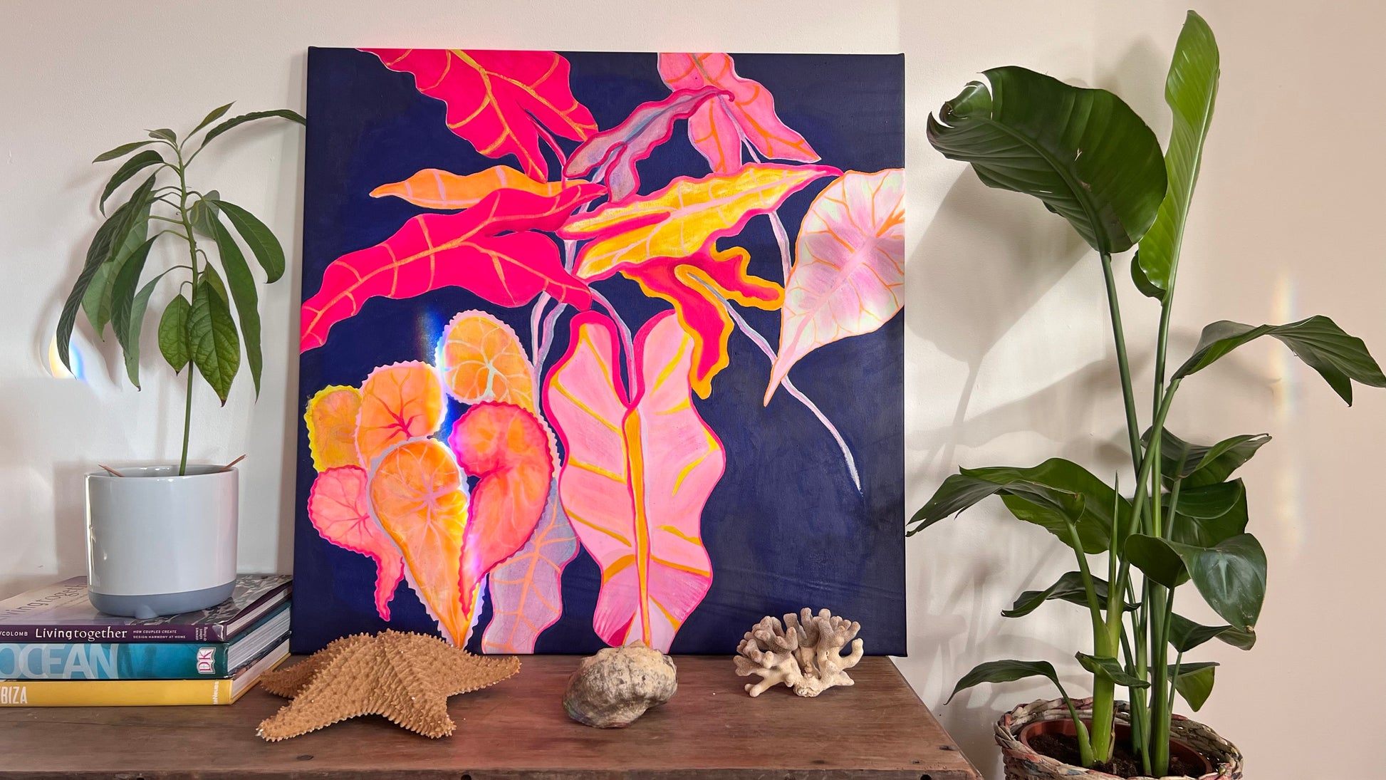‘Begonia Alocasia Still Life' Print - Kathryn Sillince Artist