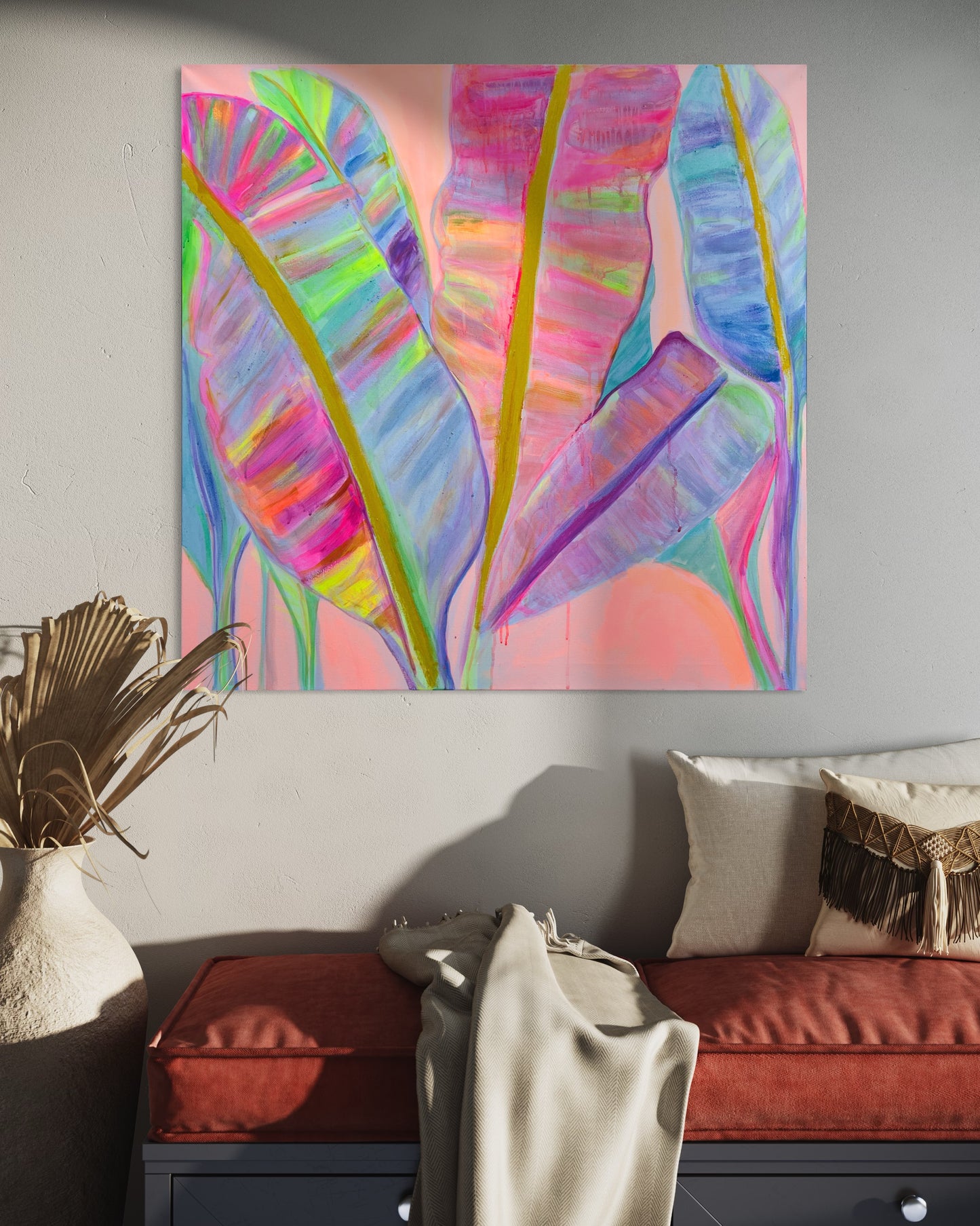‘Rainbow Palm Leaves II' Print - Kathryn Sillince Artist