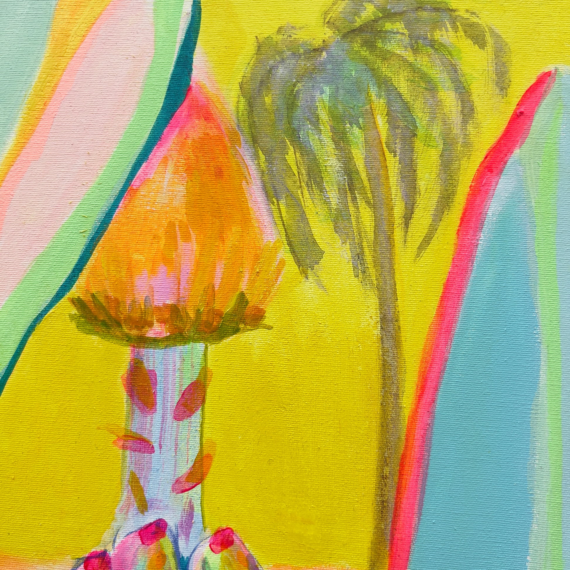 palm tree and banana flower detail