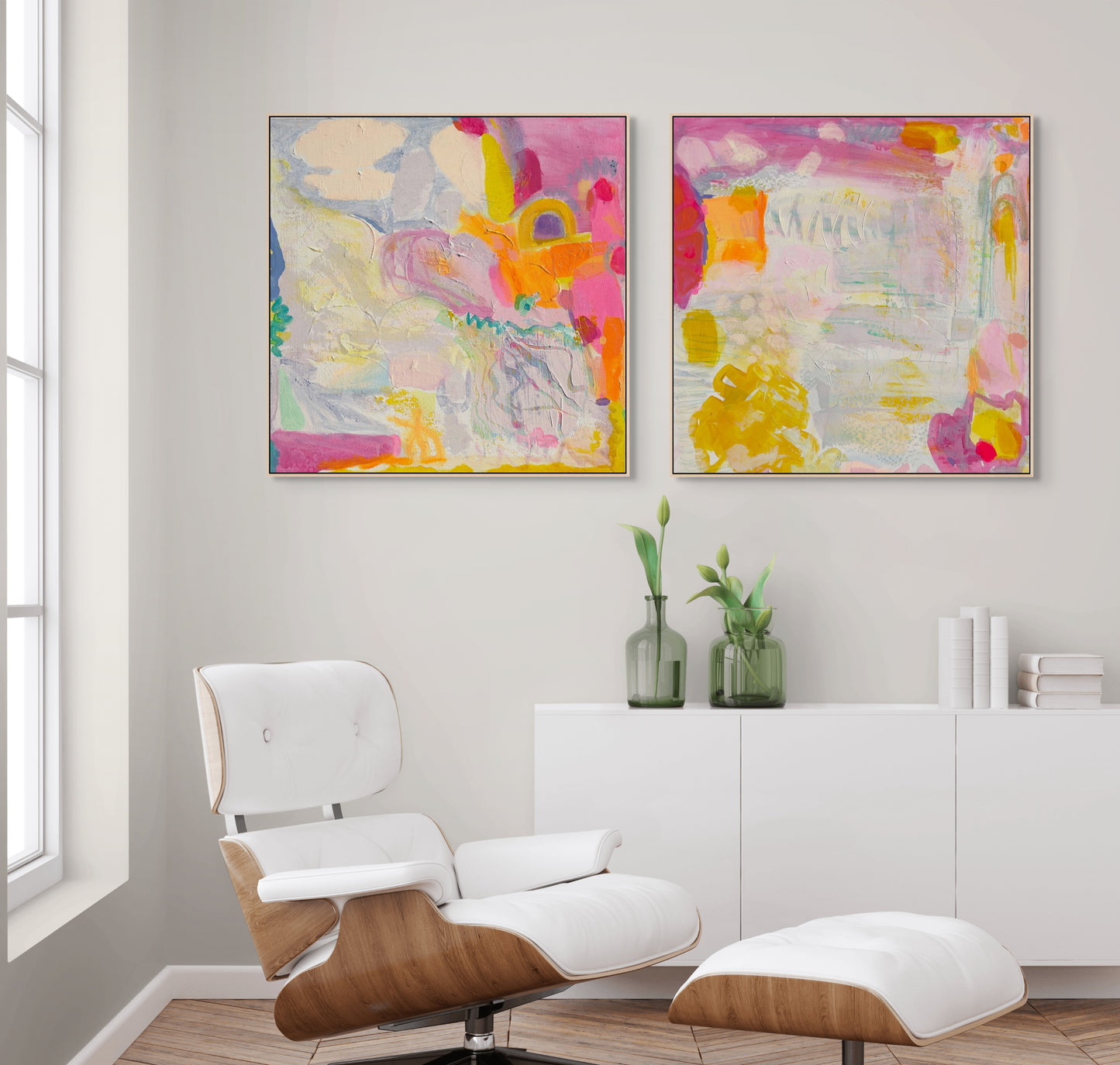 ABSTRACT PRINT SET: 'Like Jello On Springs' & 'On The Side' - Kathryn Sillince Artist