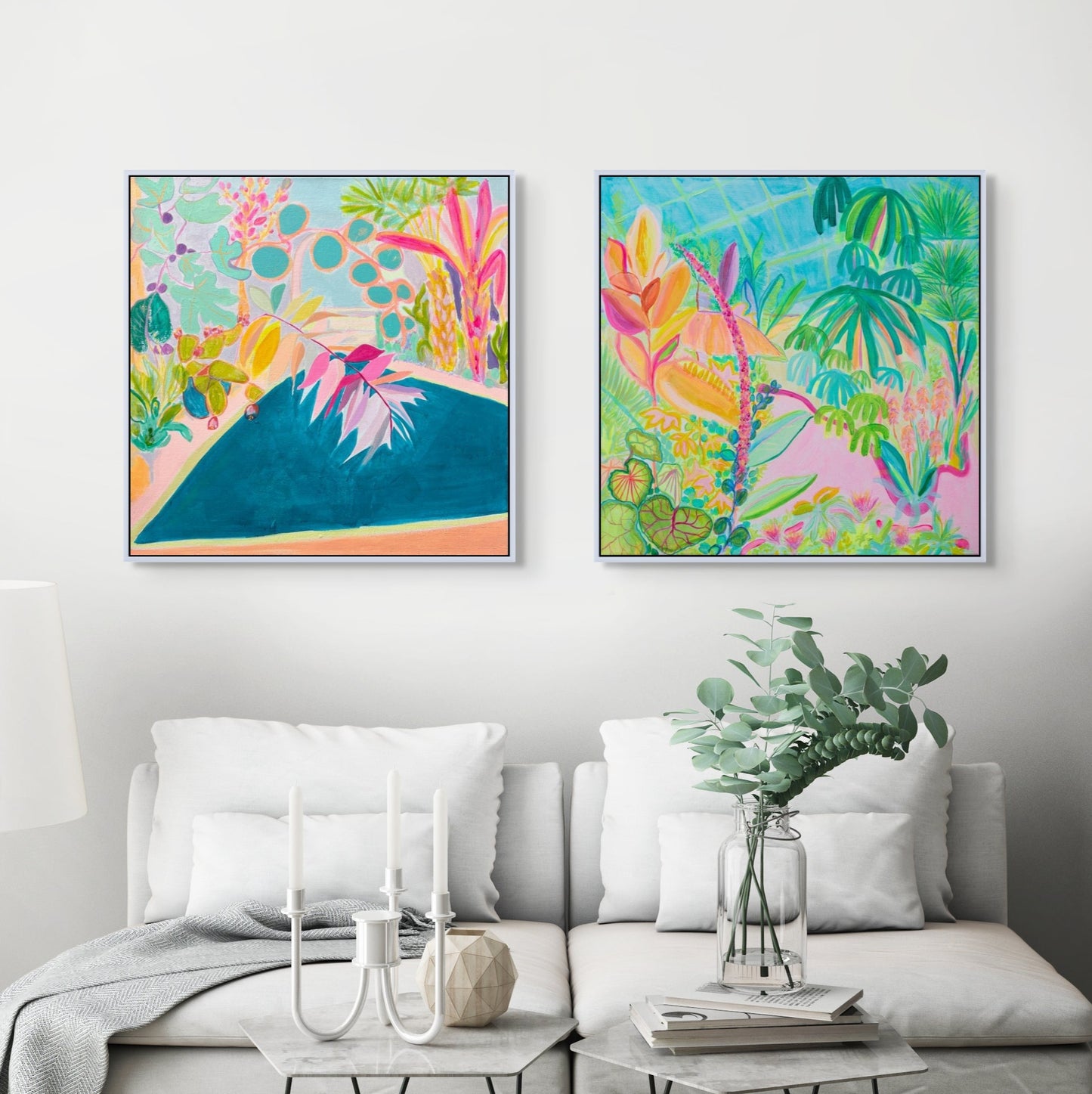 COLOUR POP BOTANICAL PRINT SET: 'Inflorescence Immersion' & 'Endless Summer By The Pool' - Kathryn Sillince Artist