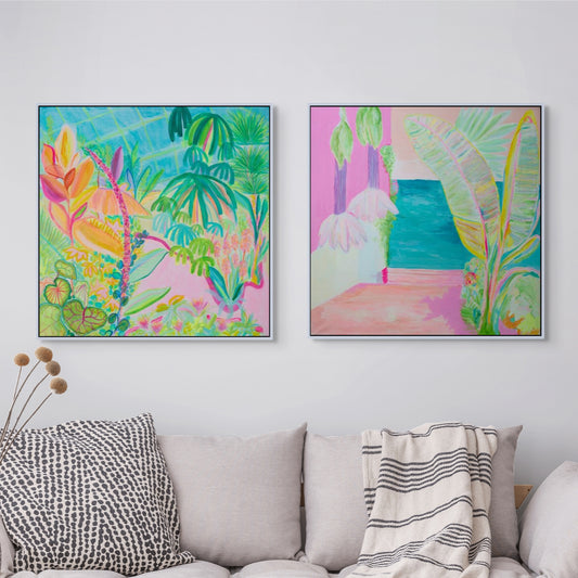 COLOUR POP BOTANICAL PRINT SET: 'Inflorescence Immersion' & 'Vacation Anticipation' - Kathryn Sillince Artist