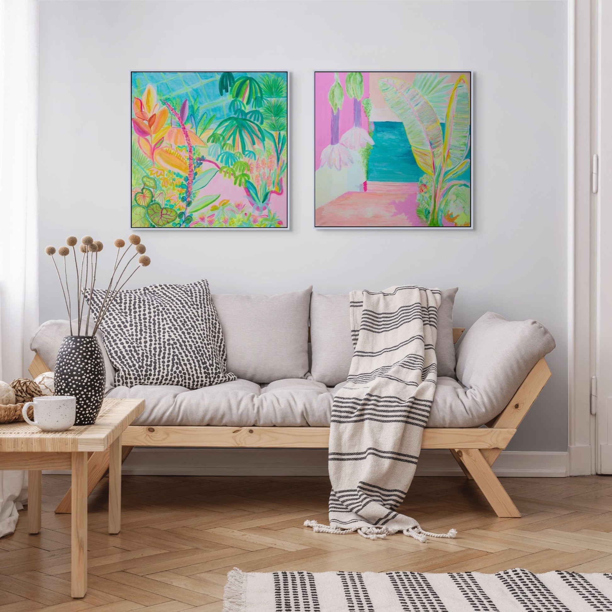 COLOUR POP BOTANICAL PRINT SET: 'Inflorescence Immersion' & 'Vacation Anticipation' - Kathryn Sillince Artist